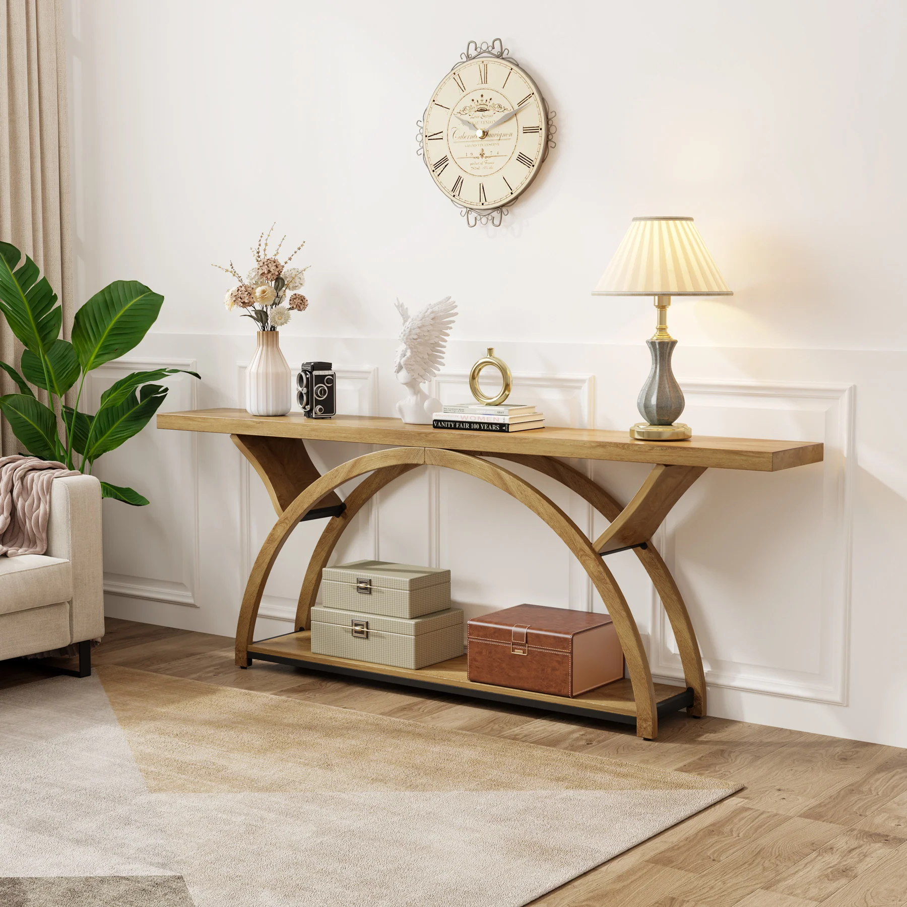 Tribesigns 70.87-Inch Rustic Console Table with Storage Shelf, Narrow Sofa Table for Entryway and Hallway