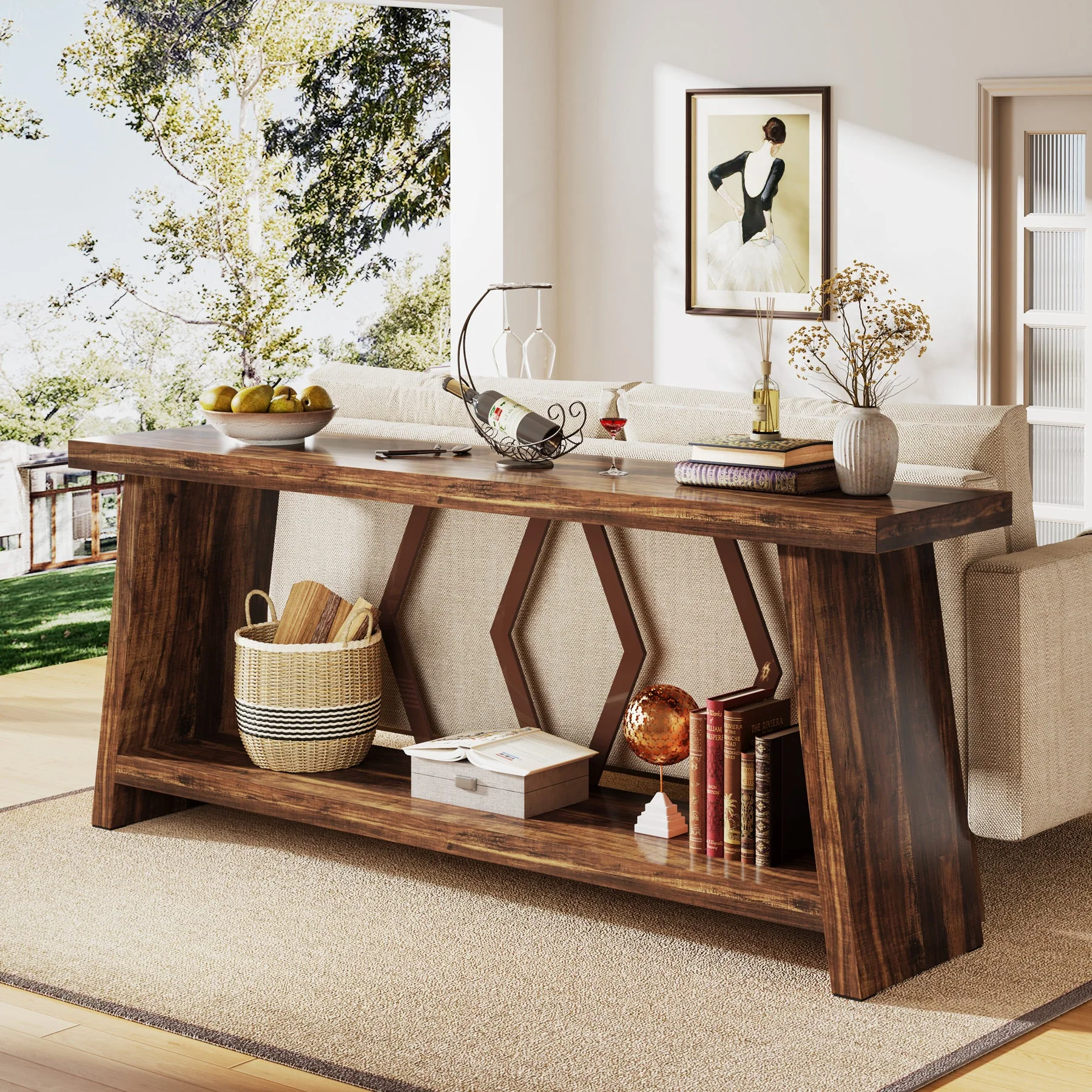 70.9-Inch Console Sofa Table with Storage for Entryway Living Room - Image 5