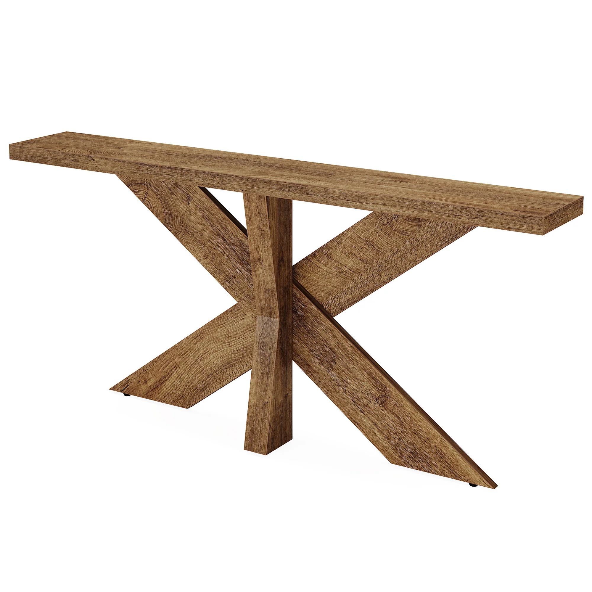 Tribesigns 70.9-Inch Console Table, Farmhouse Sofa Table with Wooden Geometric Base for Entryway and Living Room - Image 13