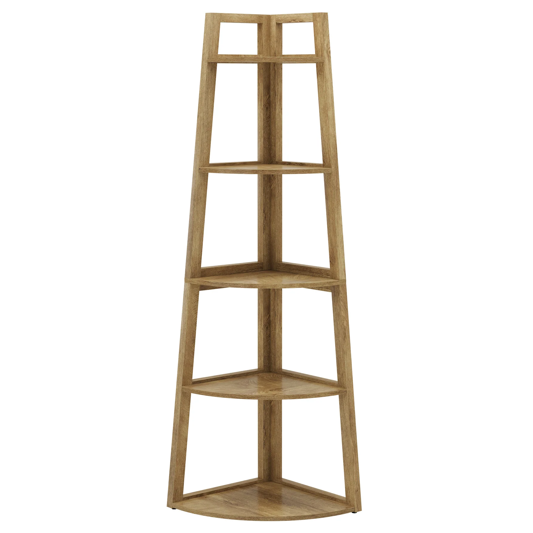 Tribesigns 70-Inch Tall Corner Shelf 5-Tier Bookcase, Industrial Corner Ladder Shelf for Small Spaces - Image 13