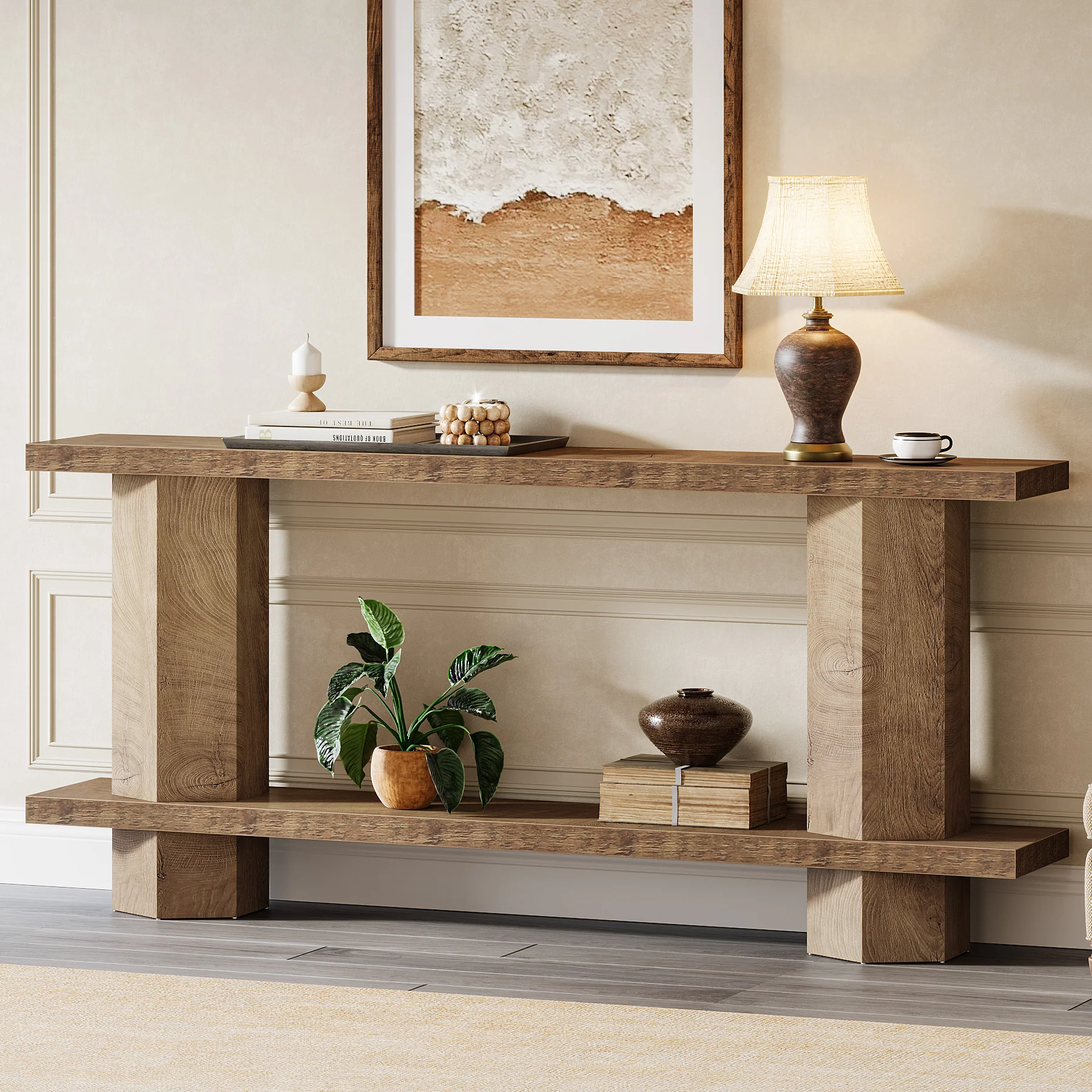 70.87-Inch Wooden Console Table for Entryway, Long Sofa Table Behind Couch - Image 10