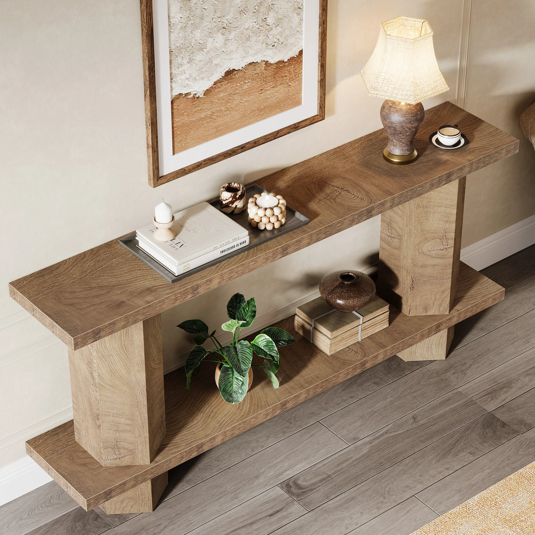 70.87-Inch Wooden Console Table for Entryway, Long Sofa Table Behind Couch - Image 8