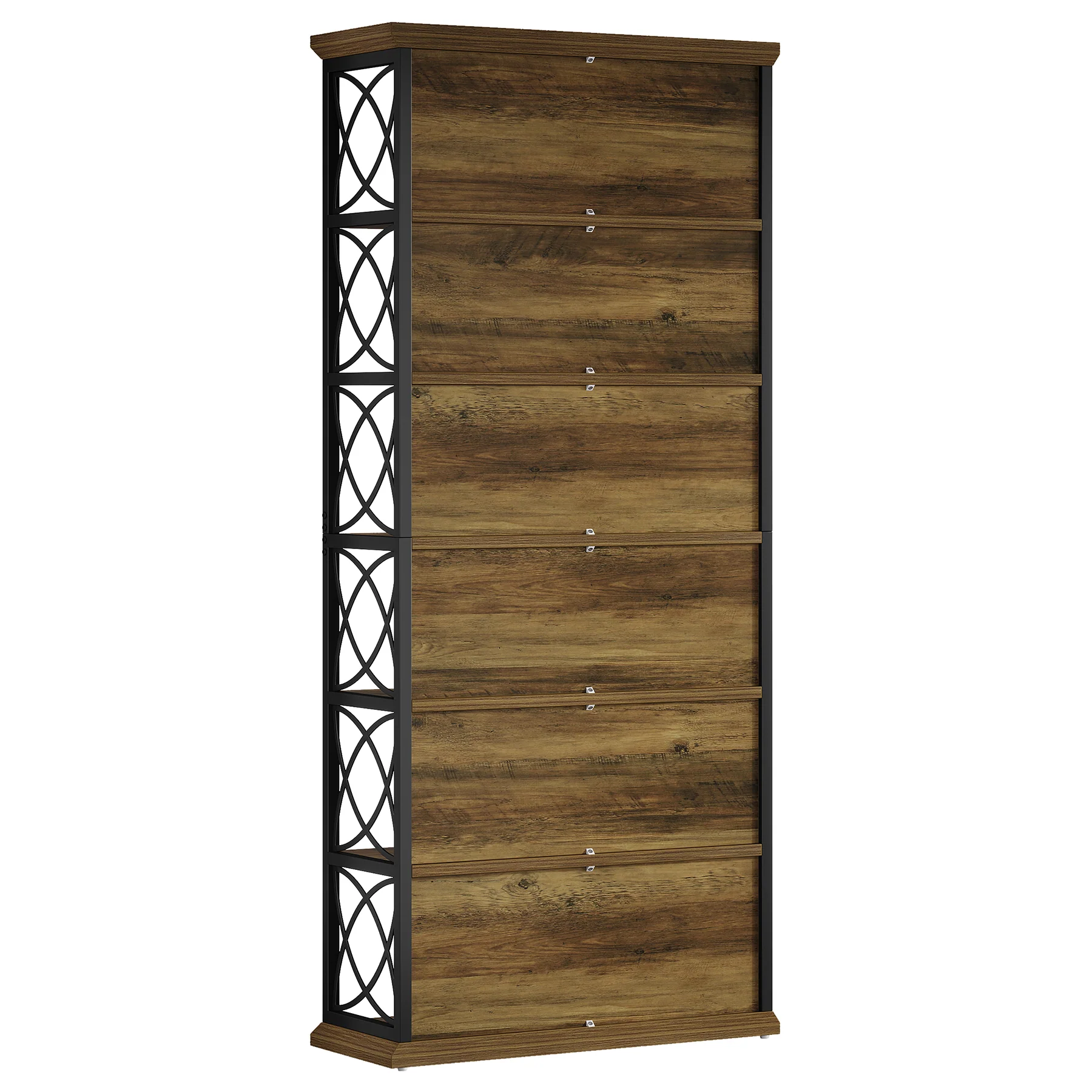 72.83-Inch Industrial Bookshelf with 320 lb Capacity, 6-Tier Wood and Metal Bookcase for Home Office - Image 10