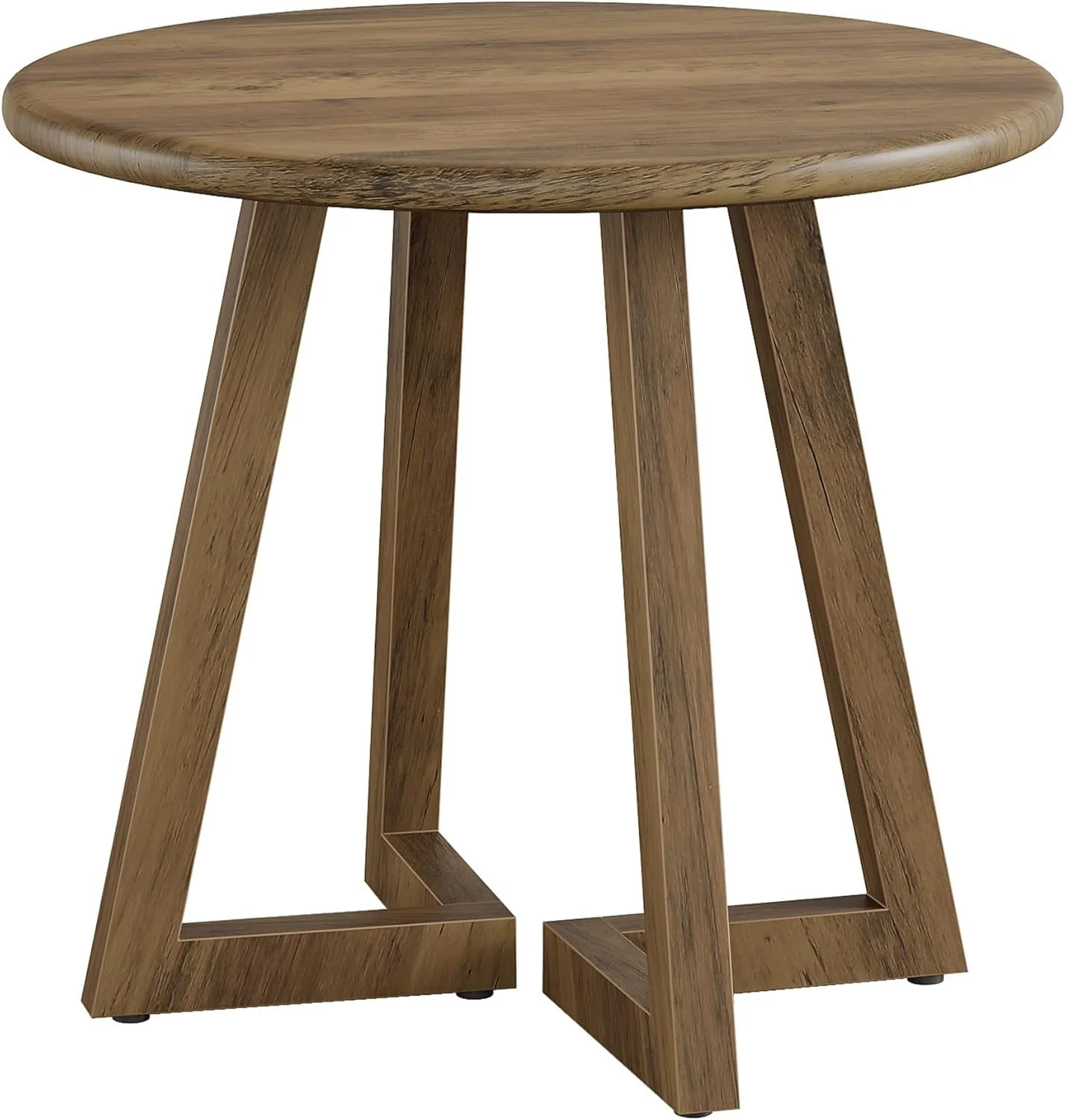 Compact Round Conference Table, 31.5-Inch Office Meeting Desk for Four People in Brown - Image 8