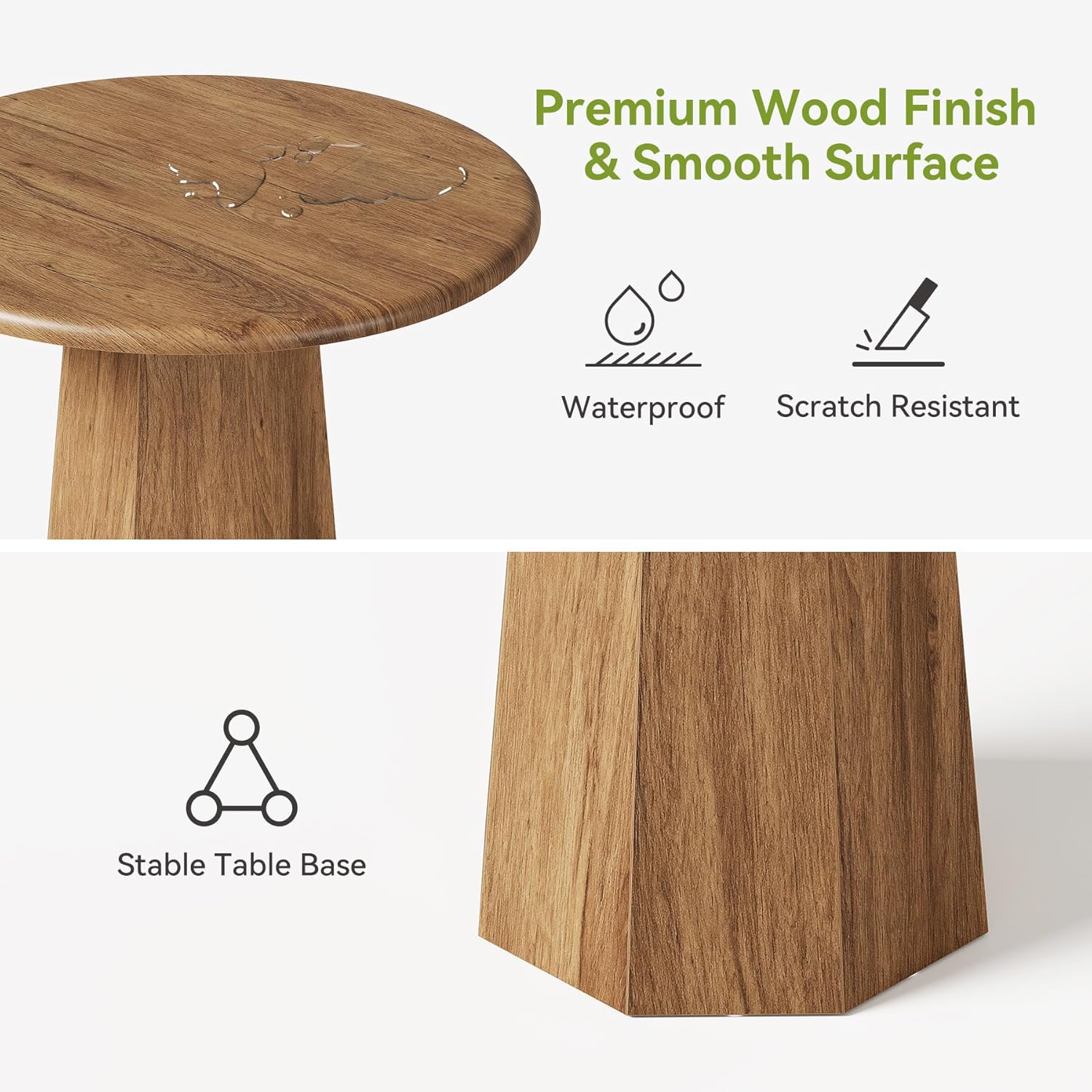 Compact Round Dining Table 31.5", Octagonal Base Kitchen Table for 2-4 People - Image 6