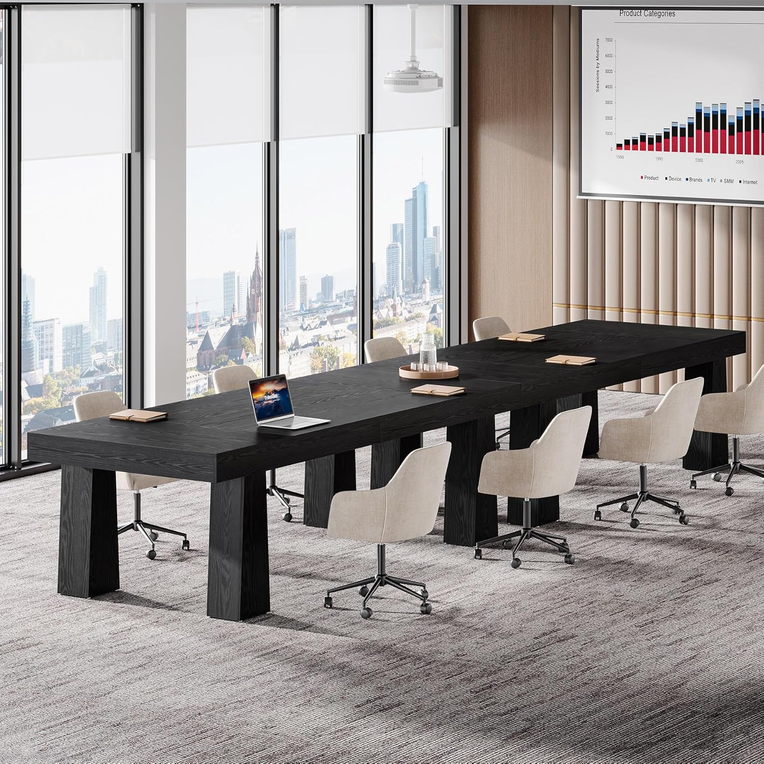 Tribesigns 63" Conference Table, Rectangular Meeting Table for Office - Image 3