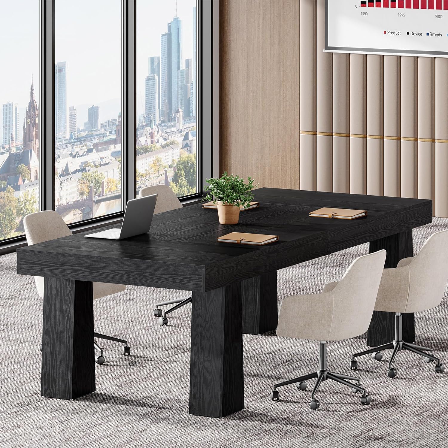 Tribesigns 63" Conference Table, Rectangular Meeting Table for Office - Image 5