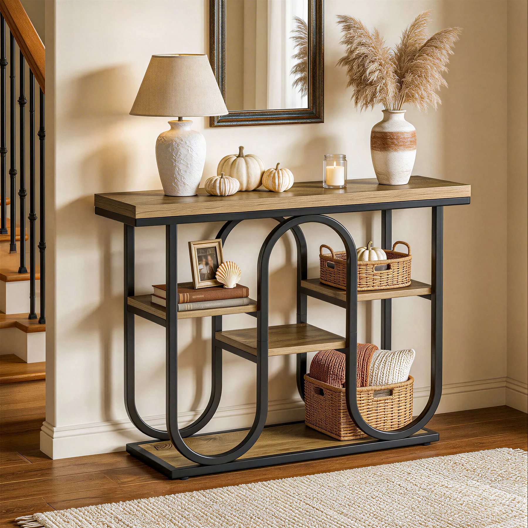 Tribesigns 39.4" Console Table, 4-Tier Industrial Sofa Table for Entryway - Image 8