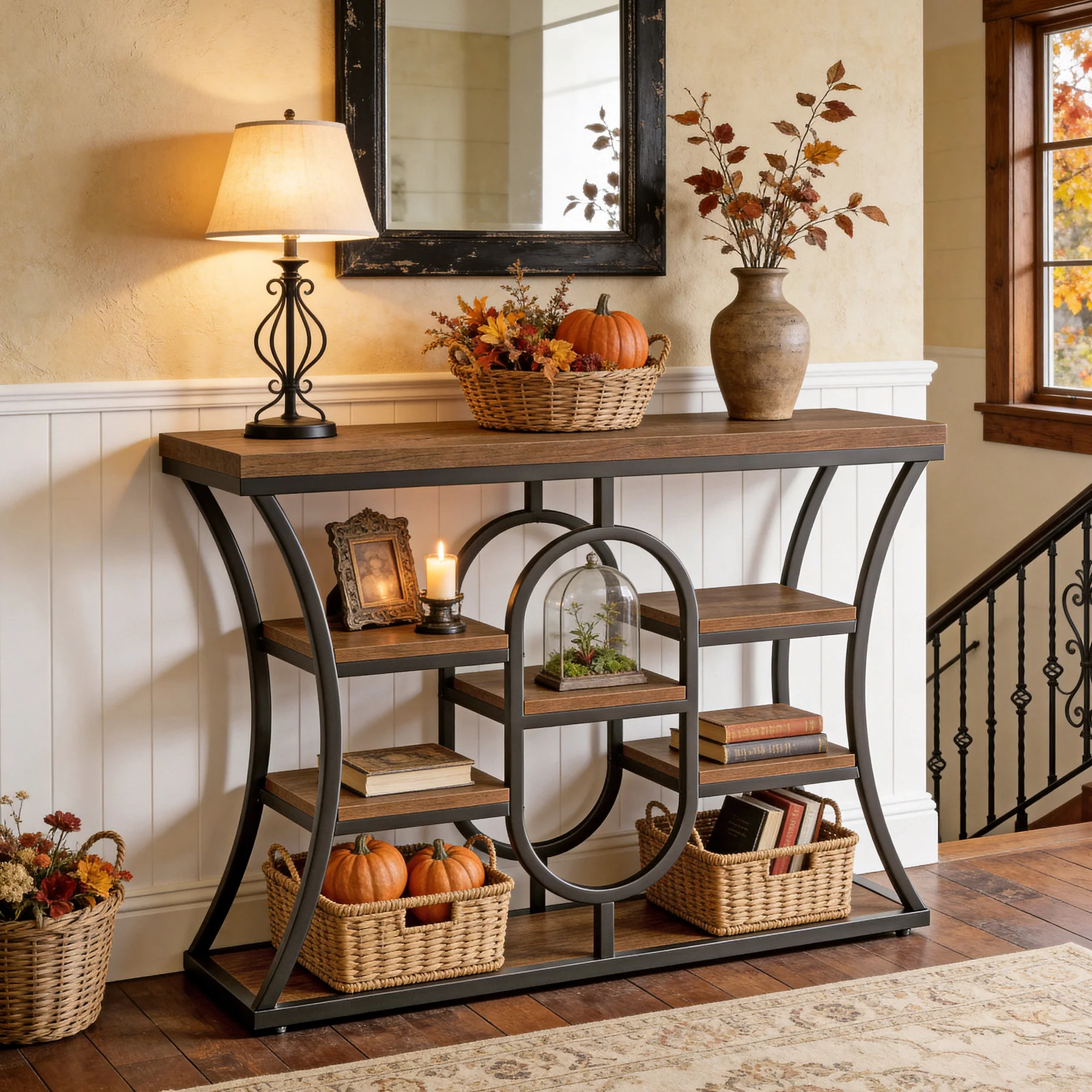 Tribesigns 41.3" Sofa Table, Industrial Console Table with Shelves - Image 10