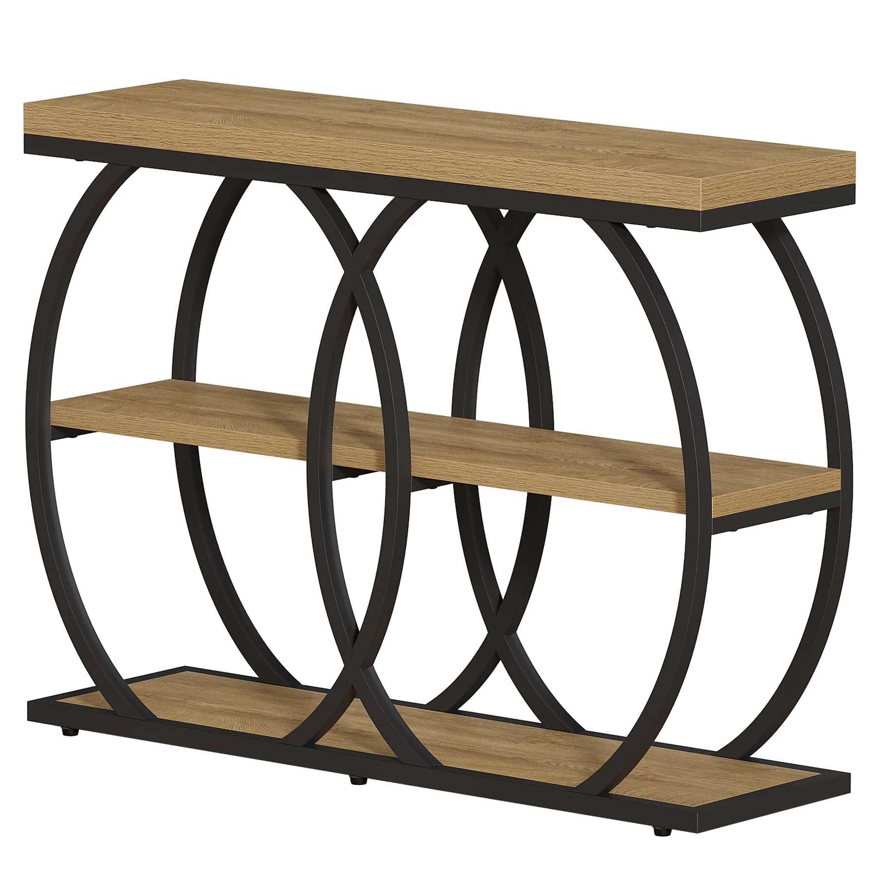 41.3" Industrial Console Table with 3-Tier Storage, Entryway Table for Living Room Hallway Foyer - Image 10