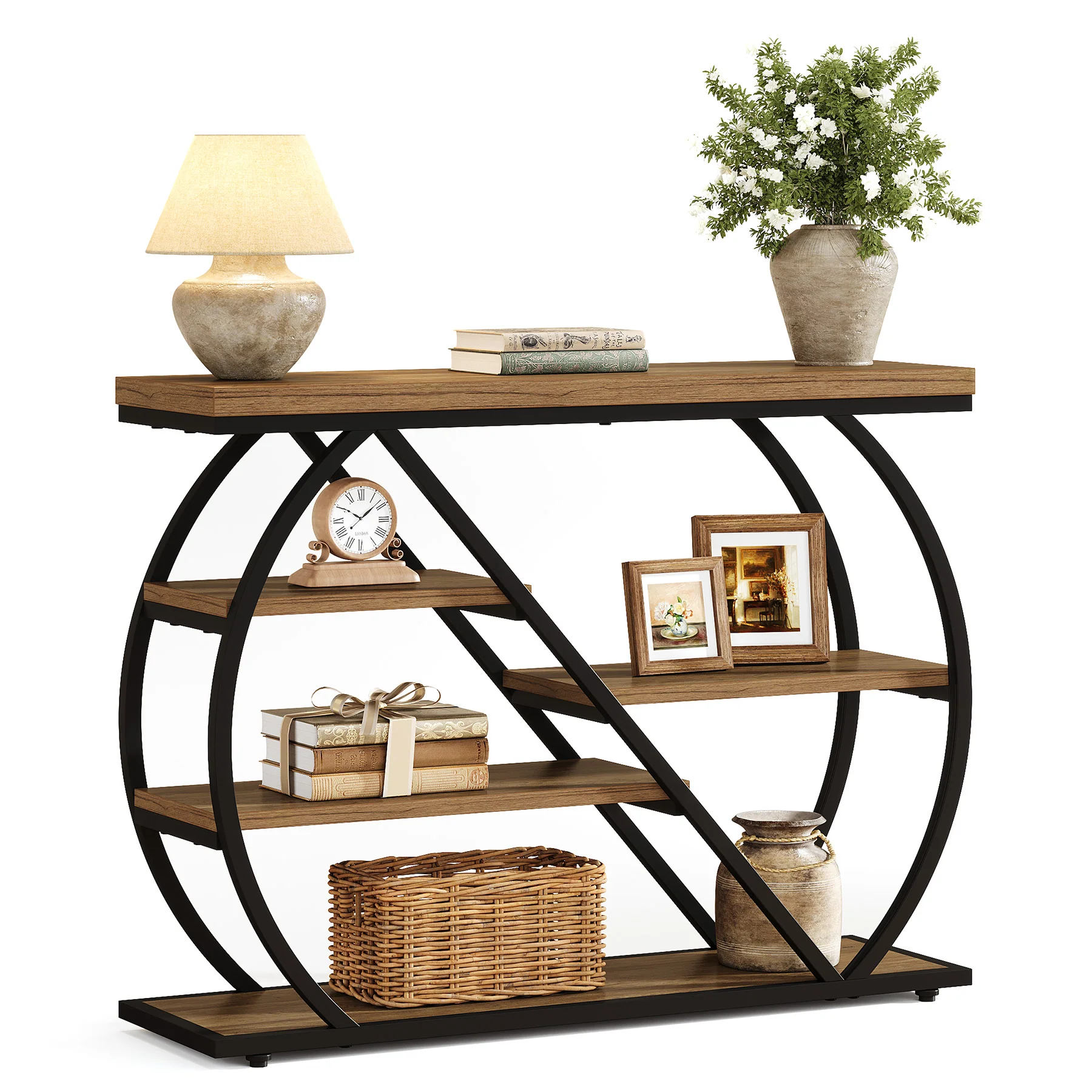 Tribesigns 41.3" Console Table, 5-Tier Industrial Entryway Table for Hallway - Image 10