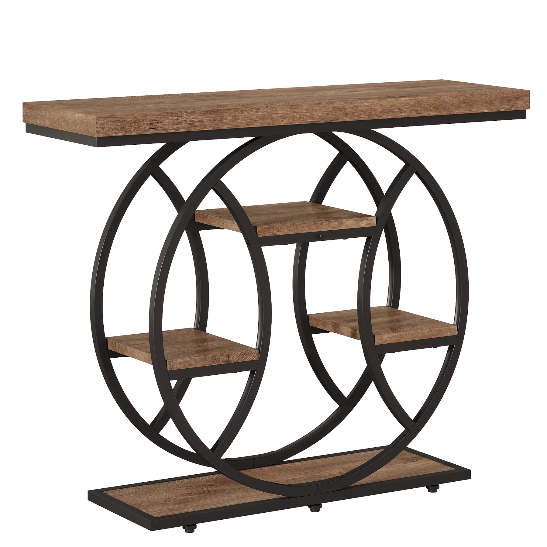 41.3" Industrial Console Table with 4-Tier Storage, Entryway Sofa Table for Hallway Living Room Entrance - Image 14