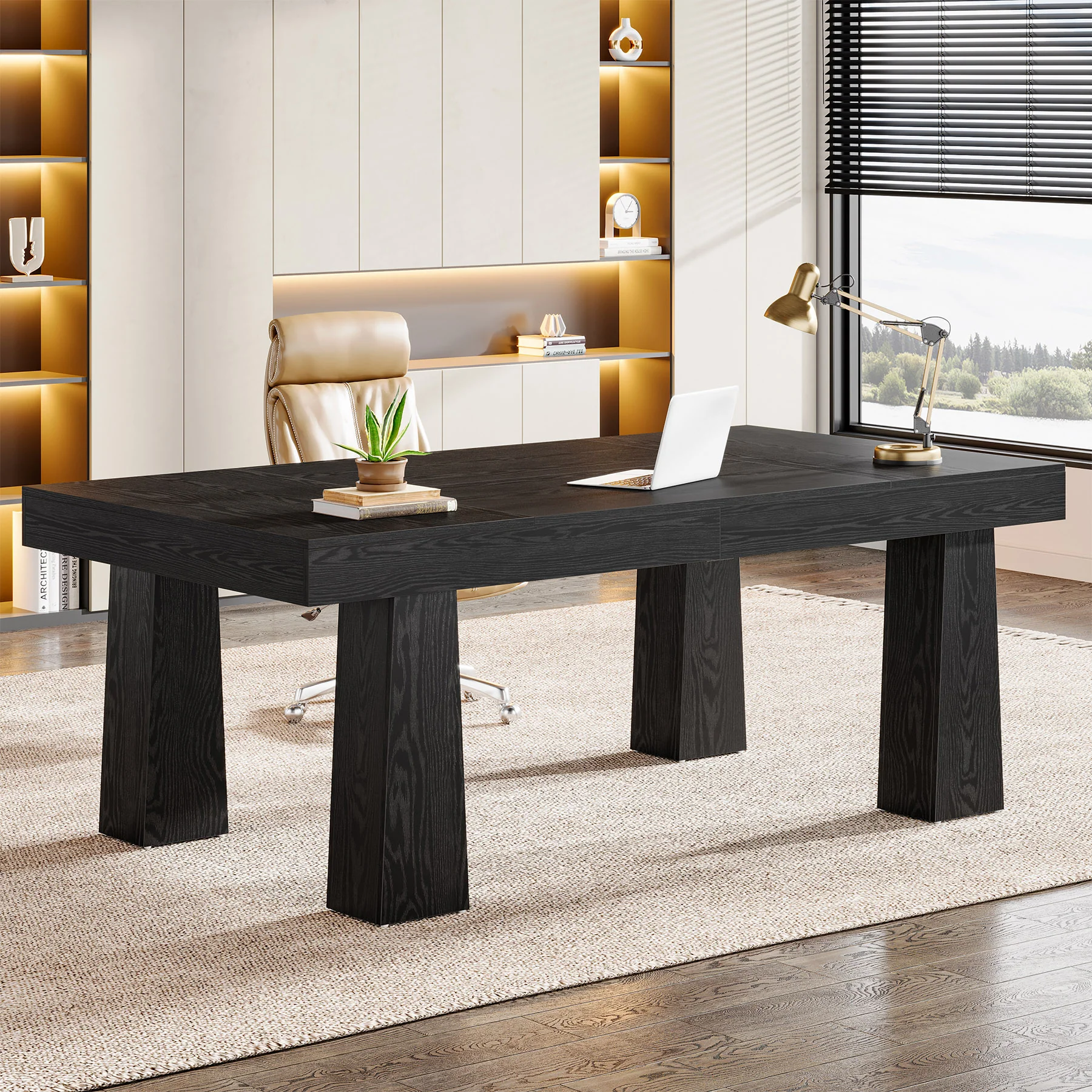 Tribesigns 63" Executive Desk, Industrial Computer Desk for Home Office