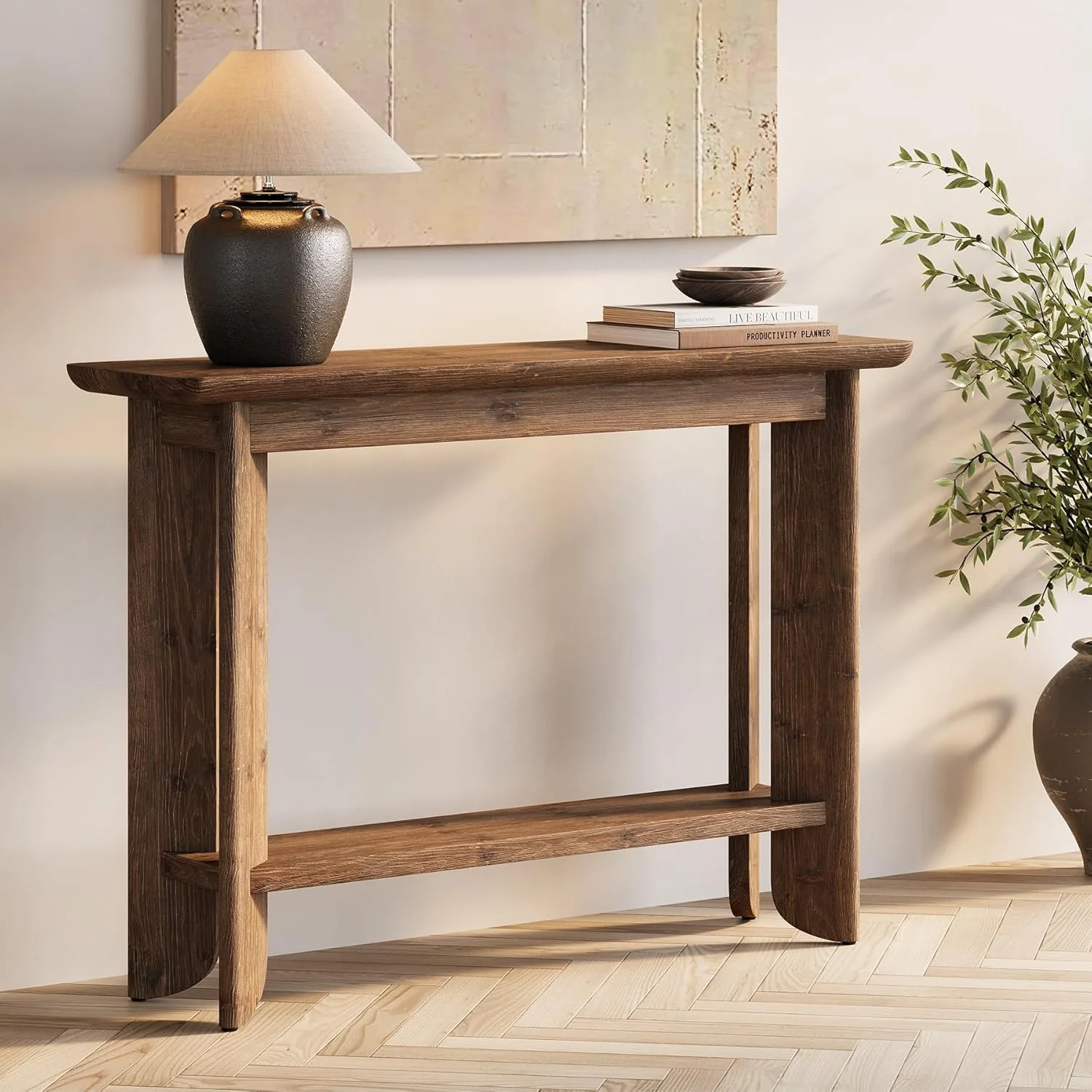 Farmhouse Console Table 41.34 Inch, Narrow Sofa Table with Storage for Living Room Hallway and Entry - Image 3