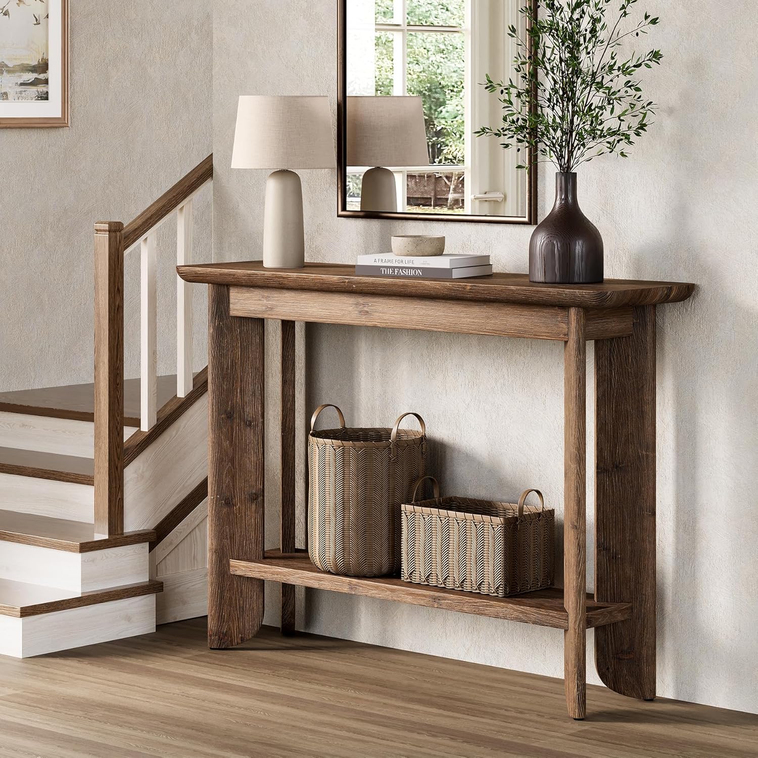 Farmhouse Console Table 41.34 Inch, Narrow Sofa Table with Storage for Living Room Hallway and Entry - Image 5