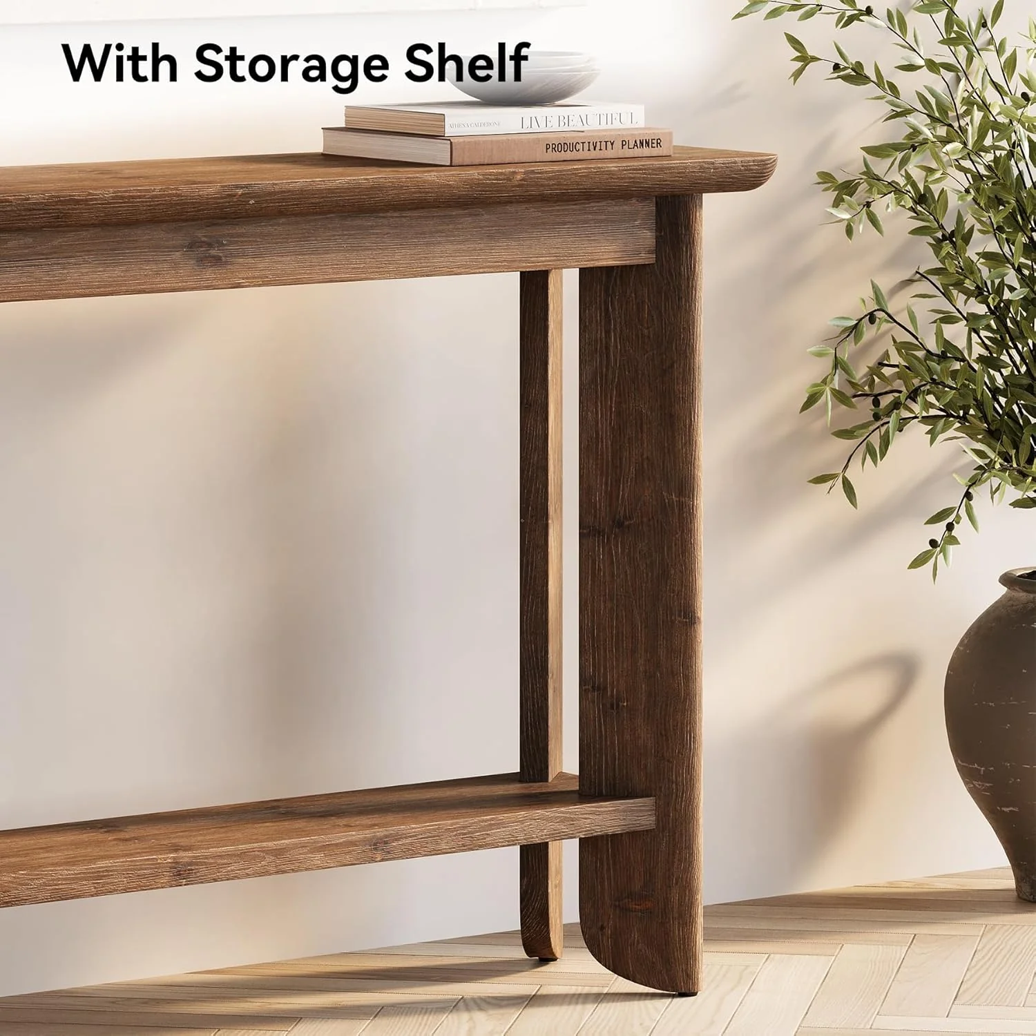 Farmhouse Console Table 41.34 Inch, Narrow Sofa Table with Storage for Living Room Hallway and Entry - Image 6