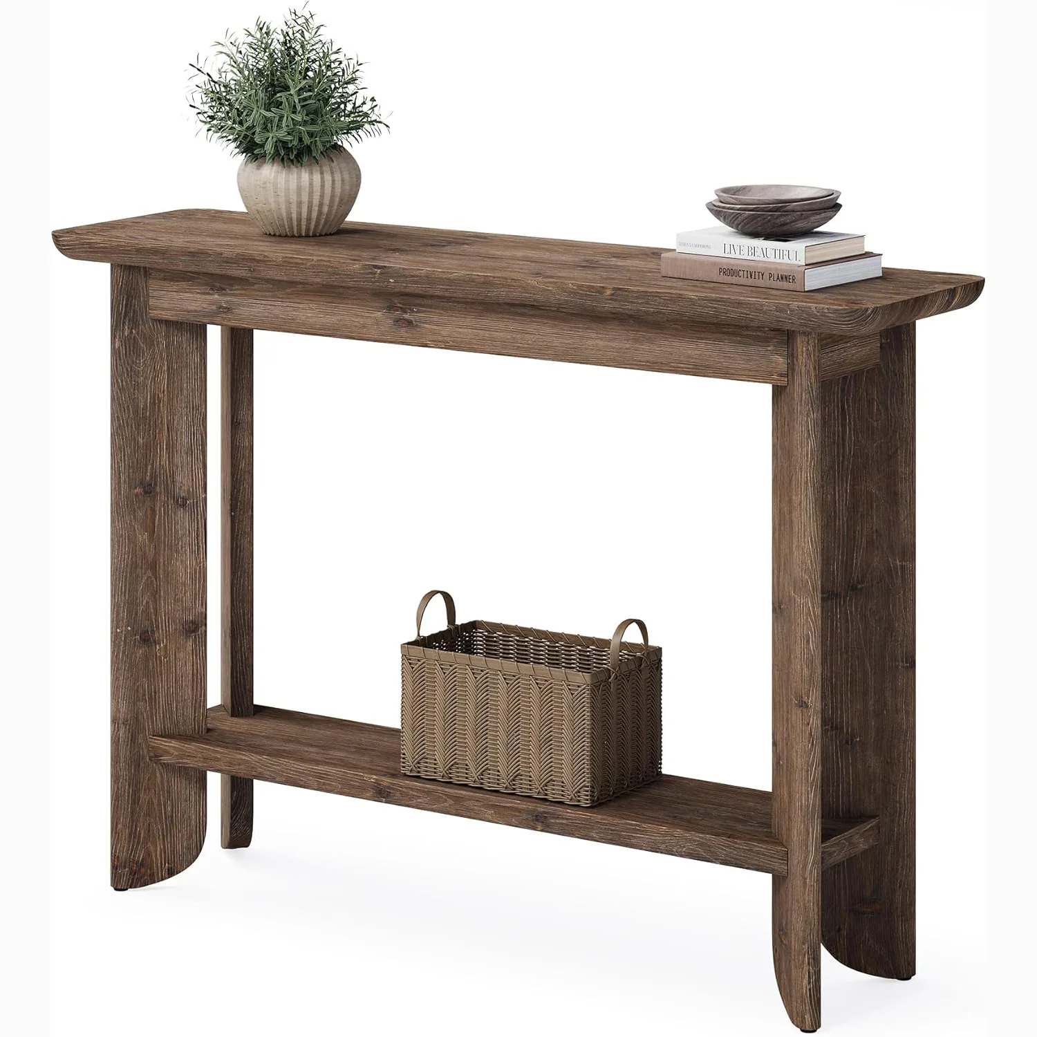Farmhouse Console Table 41.34 Inch, Narrow Sofa Table with Storage for Living Room Hallway and Entry - Image 9
