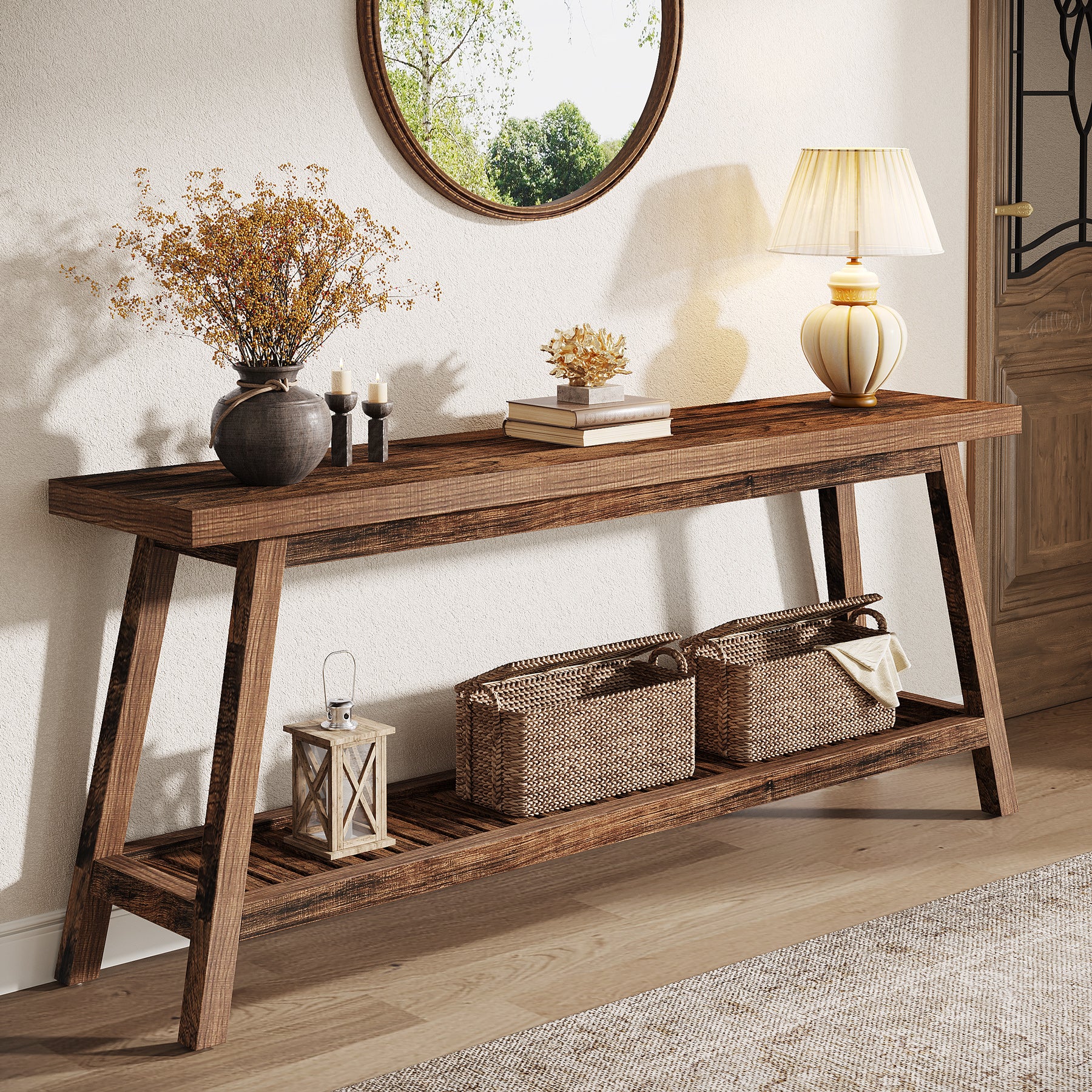 Tribesigns 70.9-Inch Console Table, Narrow 2-Tier Entryway Table with Storage Shelf for Hallway and Living Room - Image 7
