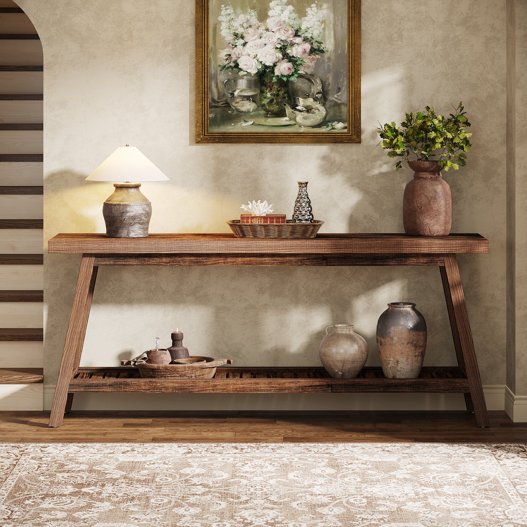 Tribesigns 70.9-Inch Console Table, Narrow 2-Tier Entryway Table with Storage Shelf for Hallway and Living Room - Image 9