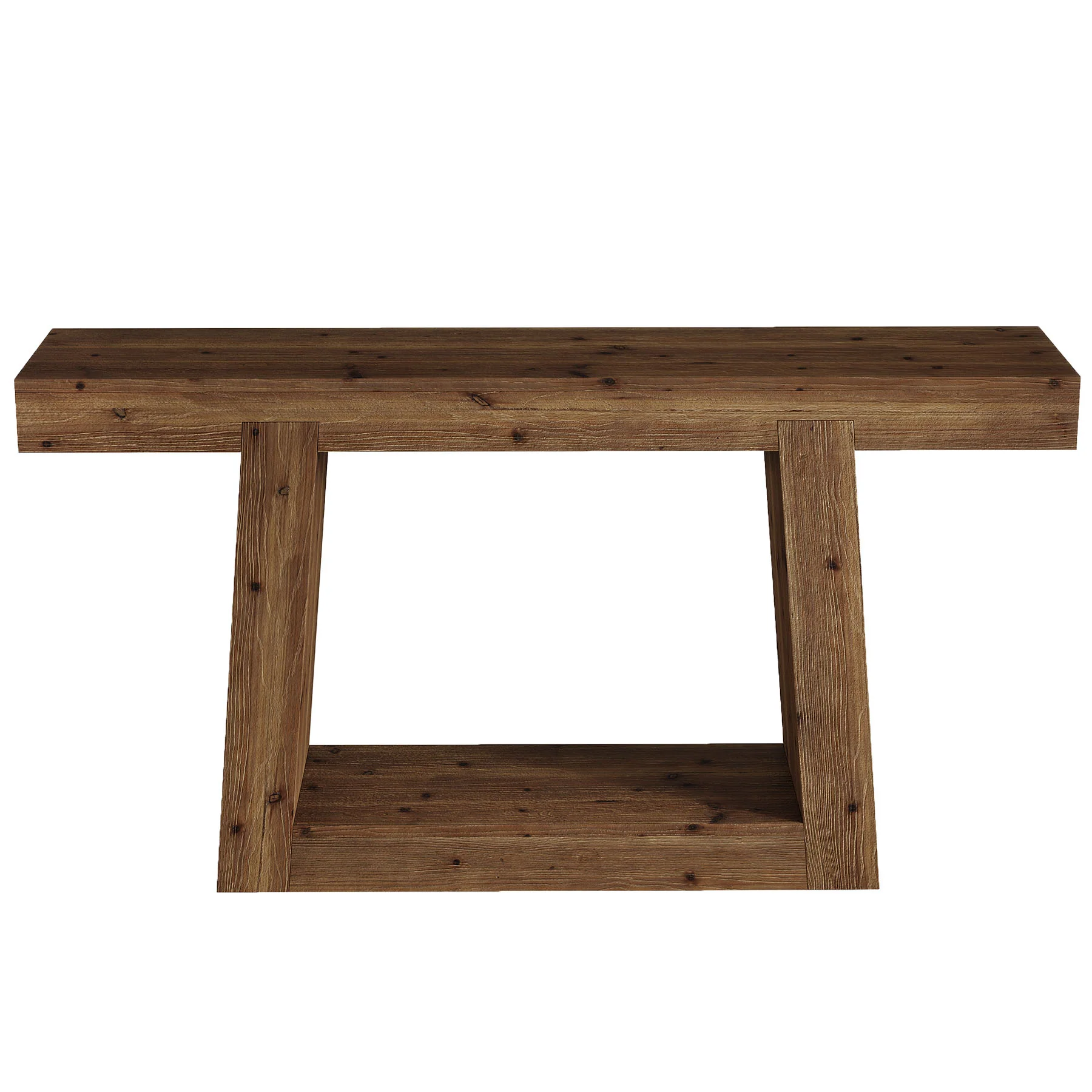 55-Inch Solid Wood Console Table, Farmhouse Narrow Sofa Table with Storage for Entryway, Hallway, Living Room - Image 9