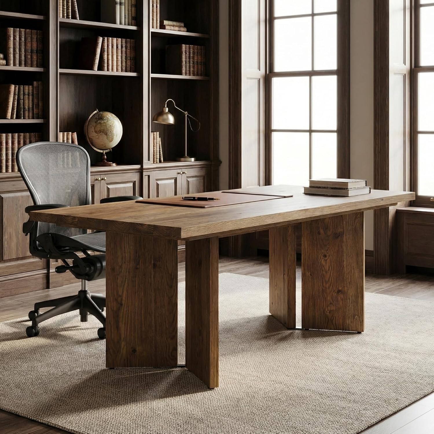 Tribesigns 63-Inch Executive Desk with Spacious Tabletop and 300 lb Capacity, Farmhouse Computer Workstation for Home Office Study and Office - Image 5