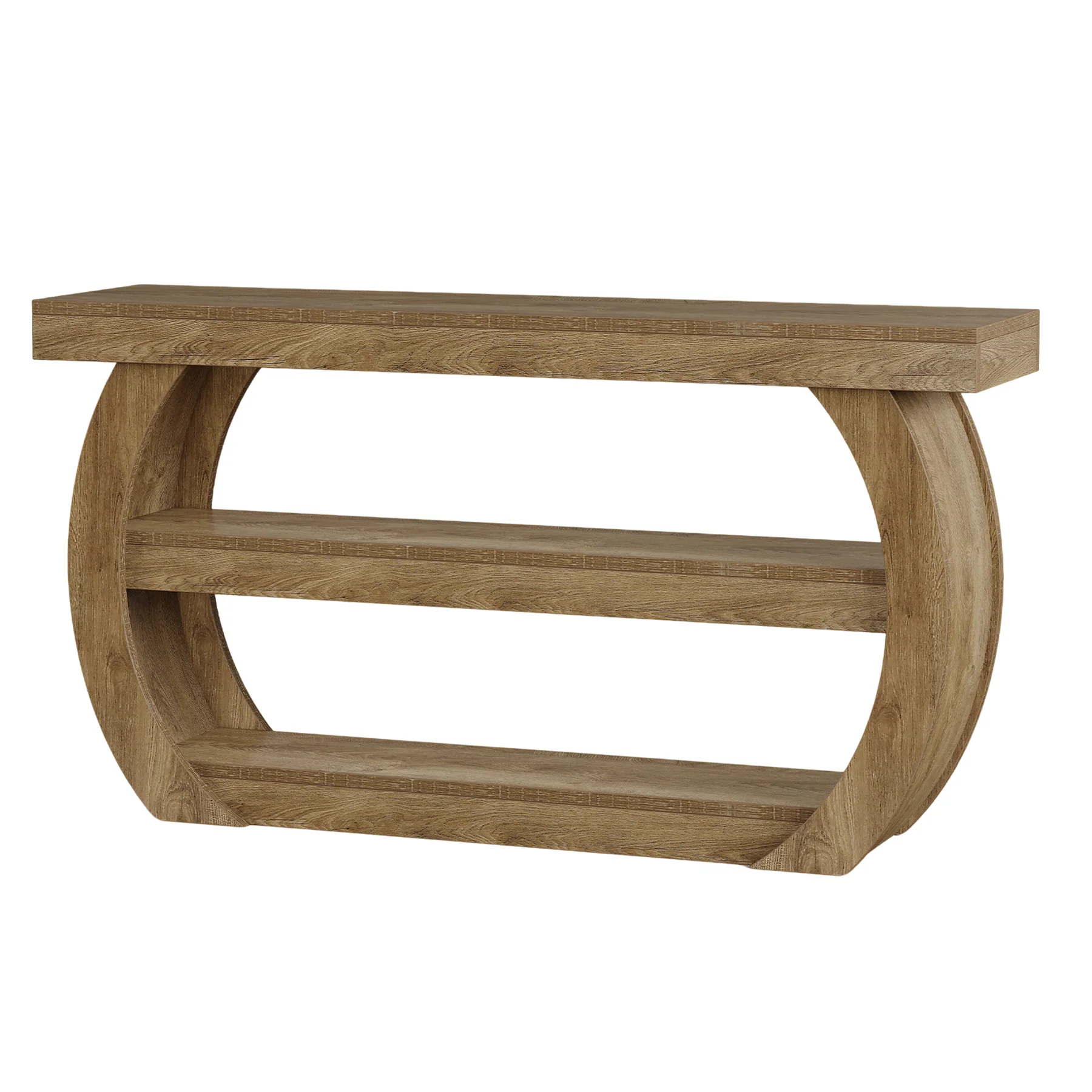 63" Farmhouse Console Table with 3-Tier Storage, Long Wooden Sofa Table for Entryway and Living Room - Image 9