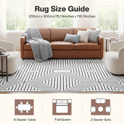 Tribesigns Geometric Low-Pile Rug, Non-Slip Backing, Machine Washable Up to 30°C, OEKO-TEX Certified - Image 10
