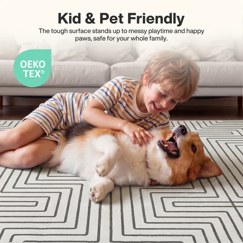 Tribesigns Geometric Low-Pile Rug, Non-Slip Backing, Machine Washable Up to 30°C, OEKO-TEX Certified - Image 11