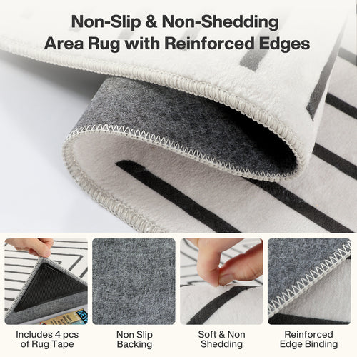 Tribesigns Geometric Low-Pile Rug, Non-Slip Backing, Machine Washable Up to 30°C, OEKO-TEX Certified - Image 12