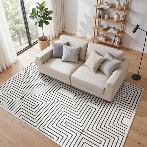 Tribesigns Geometric Low-Pile Rug, Non-Slip Backing, Machine Washable Up to 30°C, OEKO-TEX Certified - Image 8