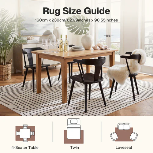 Tribesigns Geometric Low-Pile Rug, Non-Slip Backing, Machine Washable Up to 30°C, OEKO-TEX Certified - Image 9