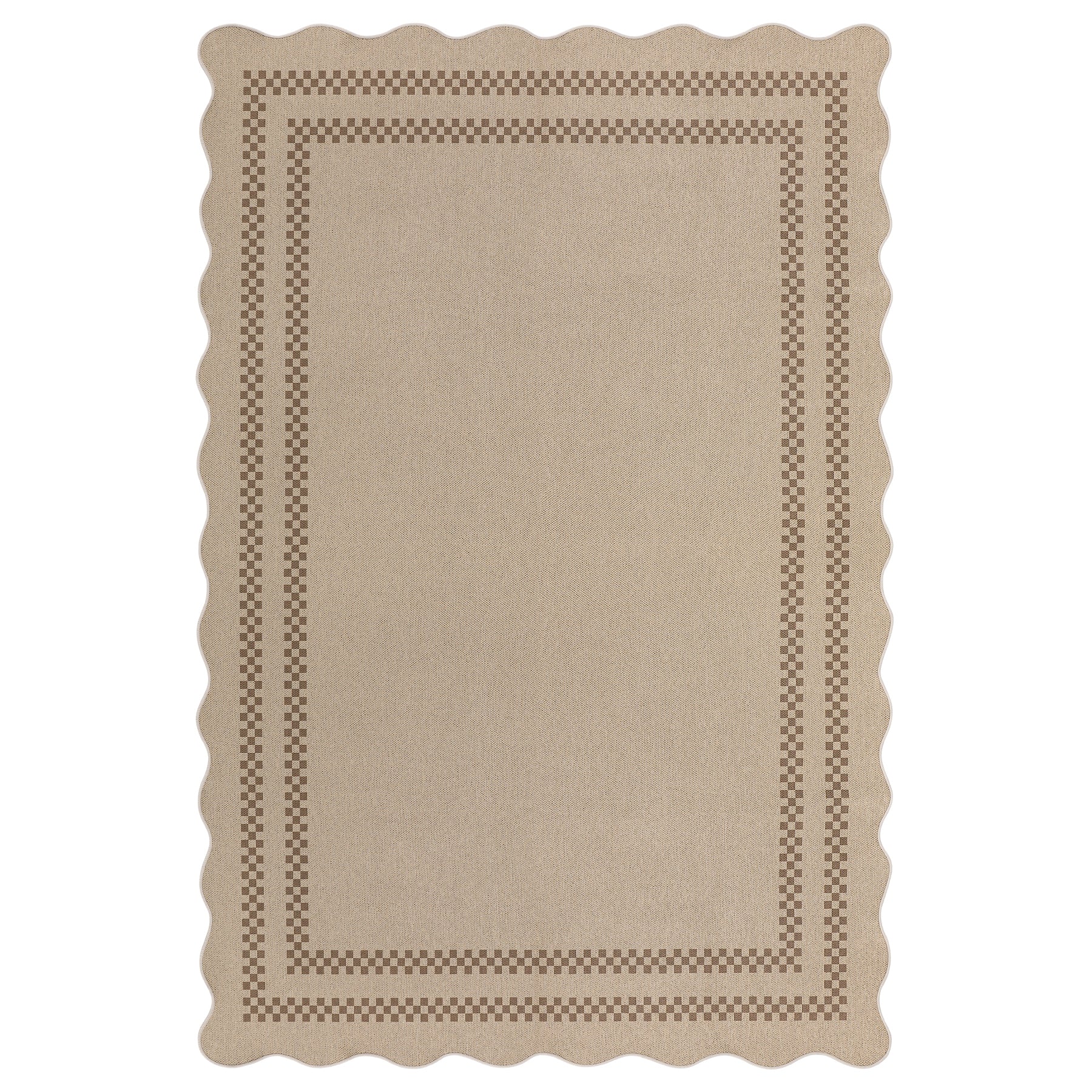 Tribesigns Indoor and Outdoor Rug, Weather-Resistant, Jute-Look, Scalloped Border and Farmhouse-Style Pattern, Washable and Non-Slip - Image 10