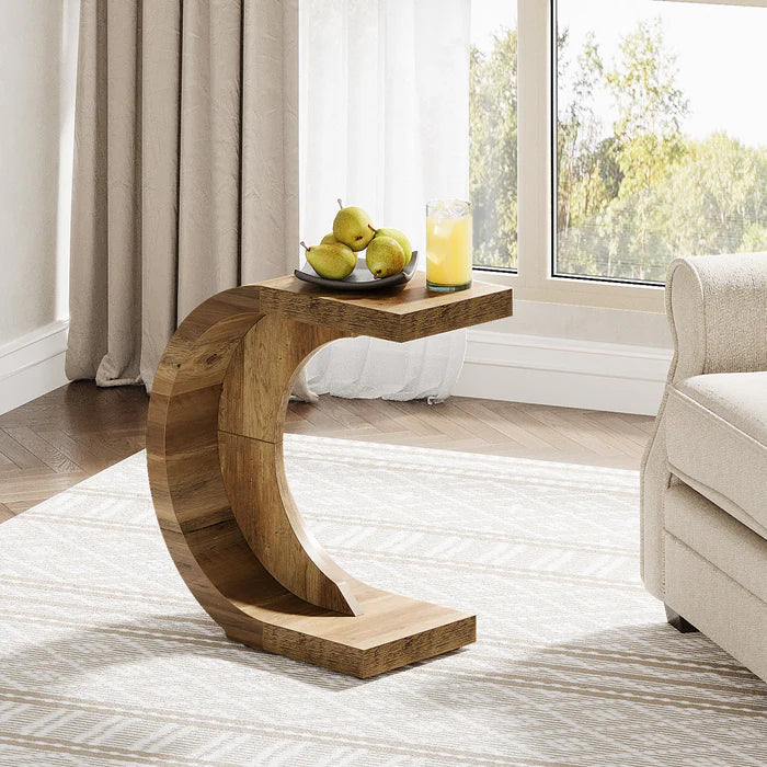 Modern C-Shape Side Table, Space-Saving End Table - Image 5
