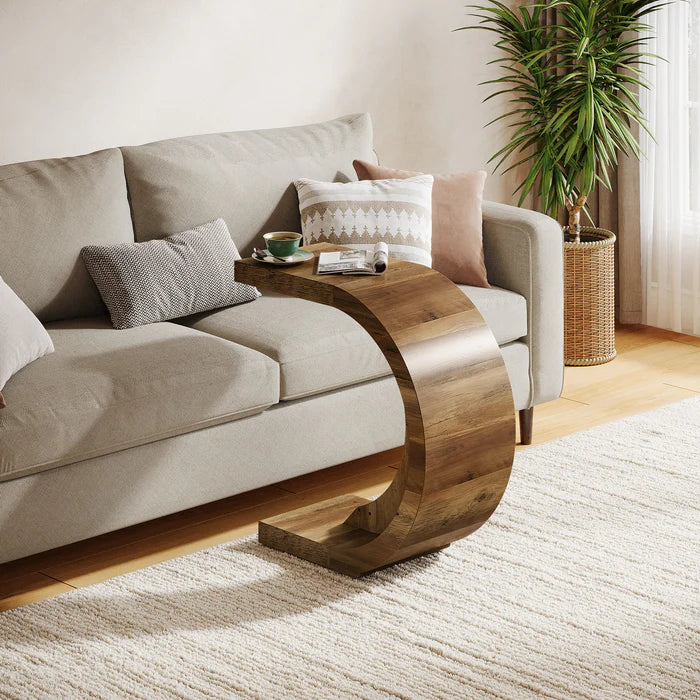 Modern C-Shape Side Table, Space-Saving End Table - Image 6