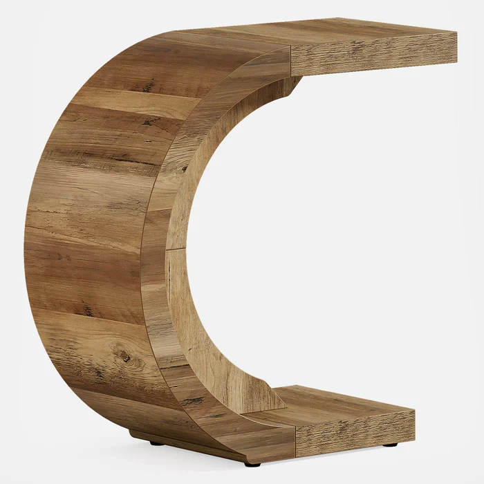 Modern C-Shape Side Table, Space-Saving End Table - Image 7