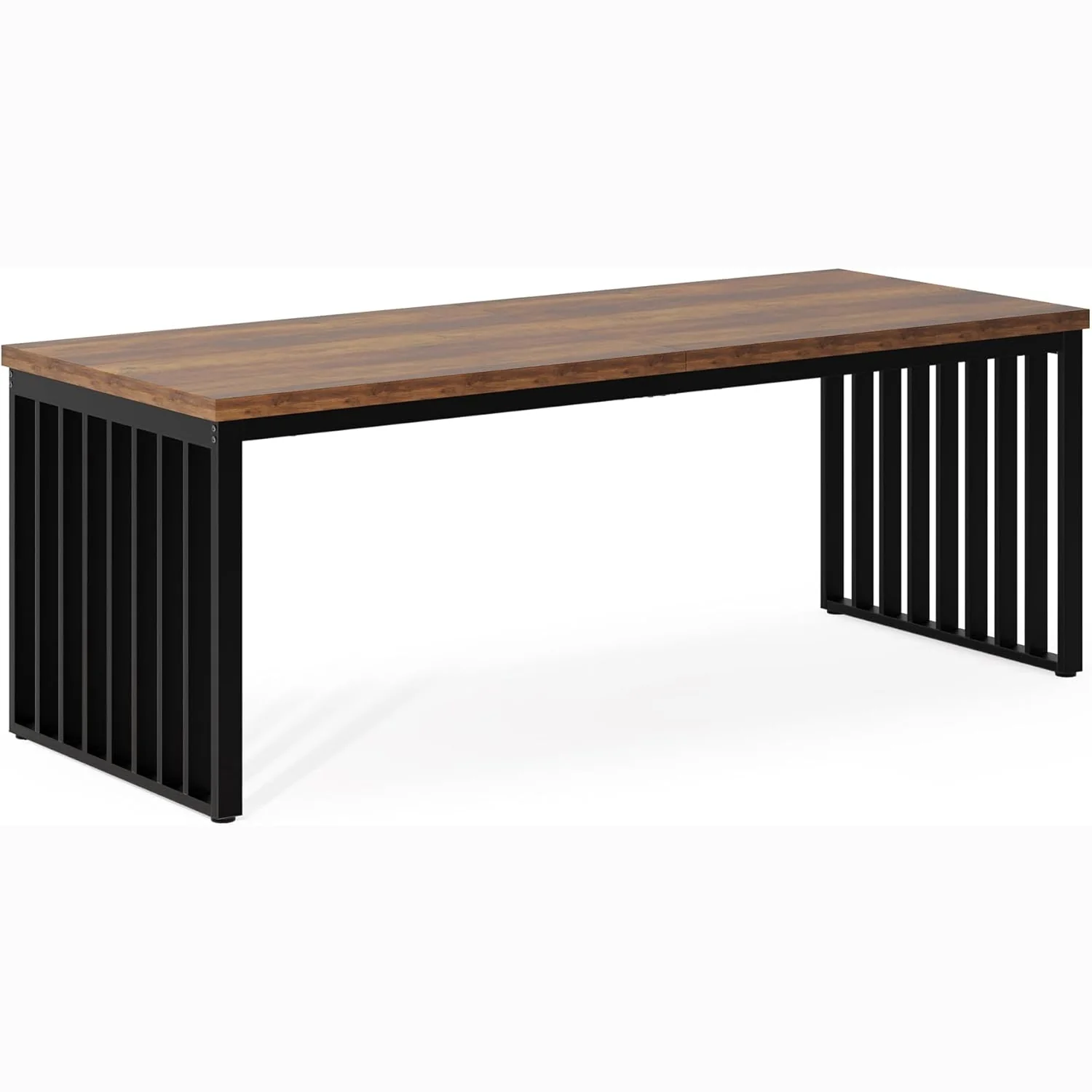 Modern Industrial Dining Table for 8, 71" Long Farmhouse Kitchen Table with Metal Frame - Image 19