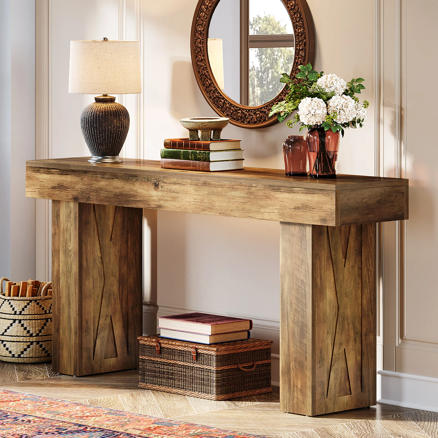 63 Inch Narrow Console Table, Modern Sofa Table for Entryway Living Room - Image 10