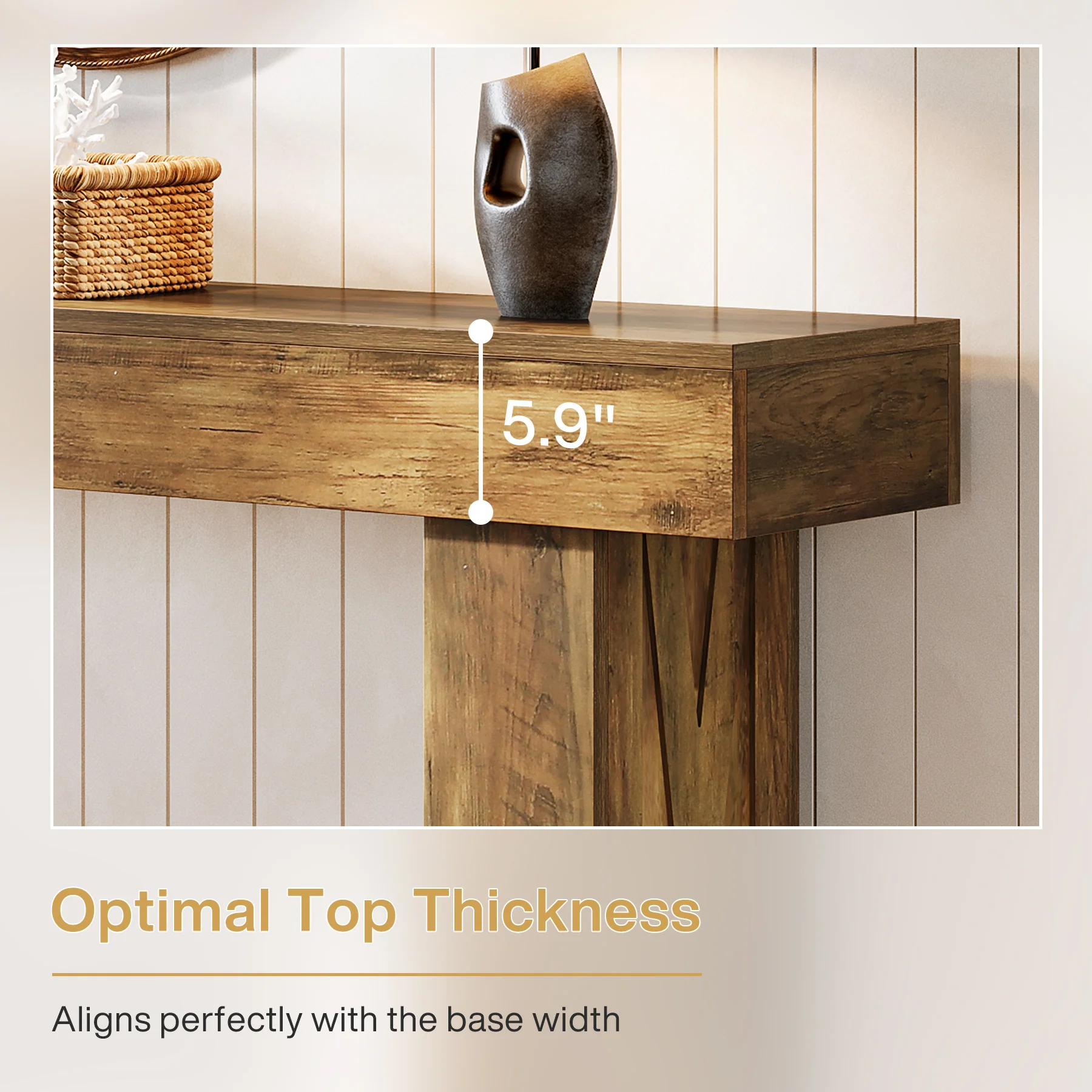63 Inch Narrow Console Table, Modern Sofa Table for Entryway Living Room - Image 11
