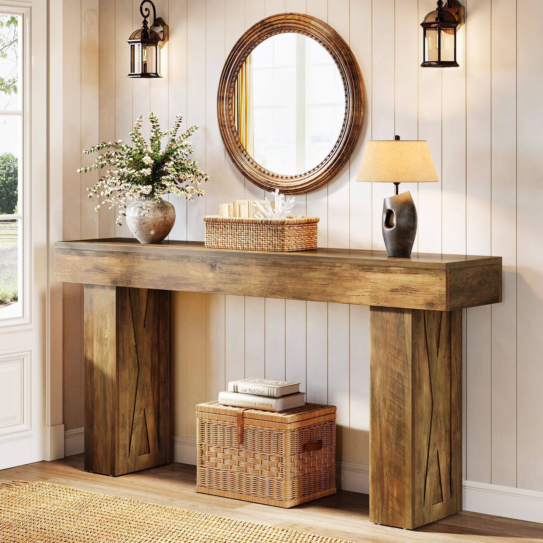 63 Inch Narrow Console Table, Modern Sofa Table for Entryway Living Room - Image 3
