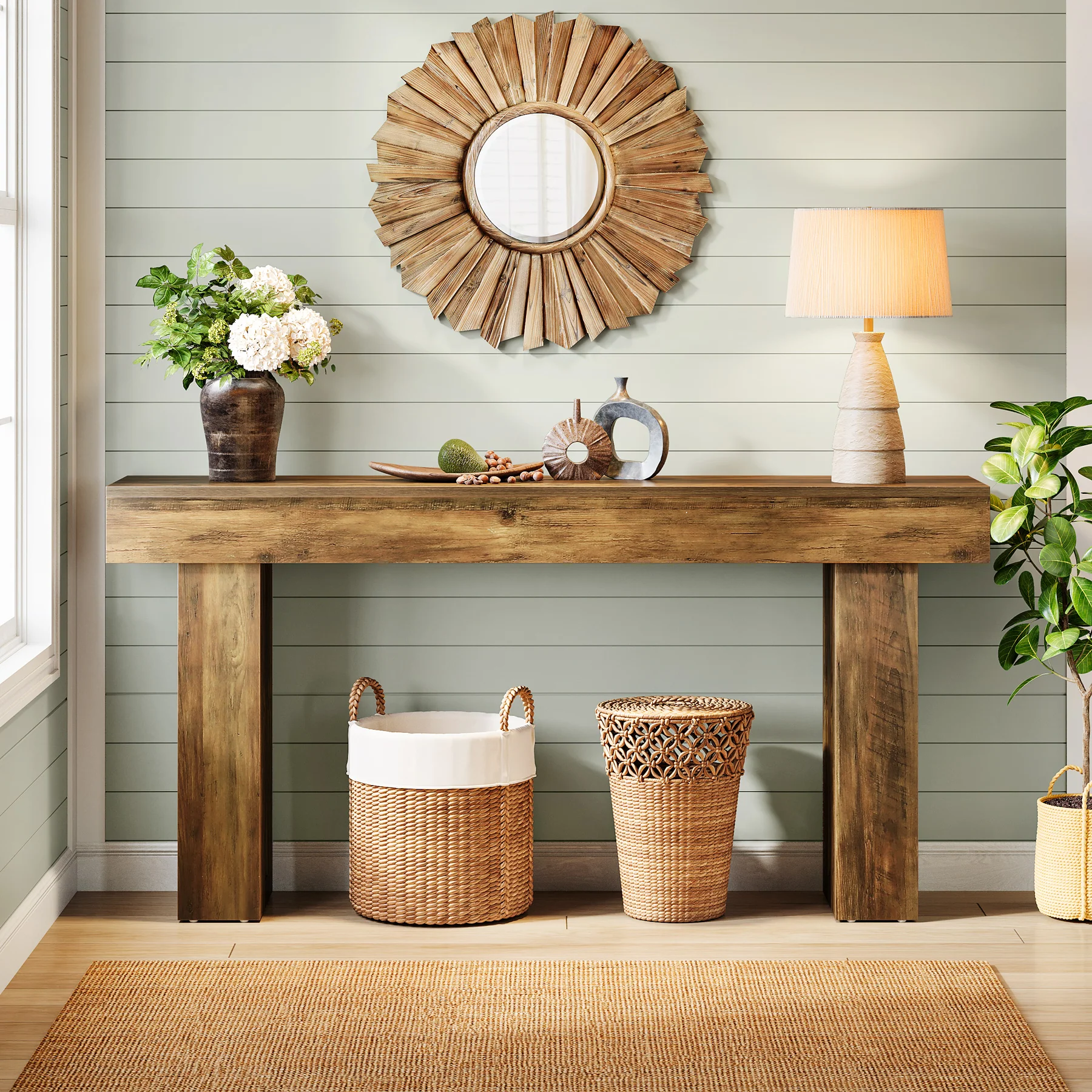 63 Inch Narrow Console Table, Modern Sofa Table for Entryway Living Room - Image 4