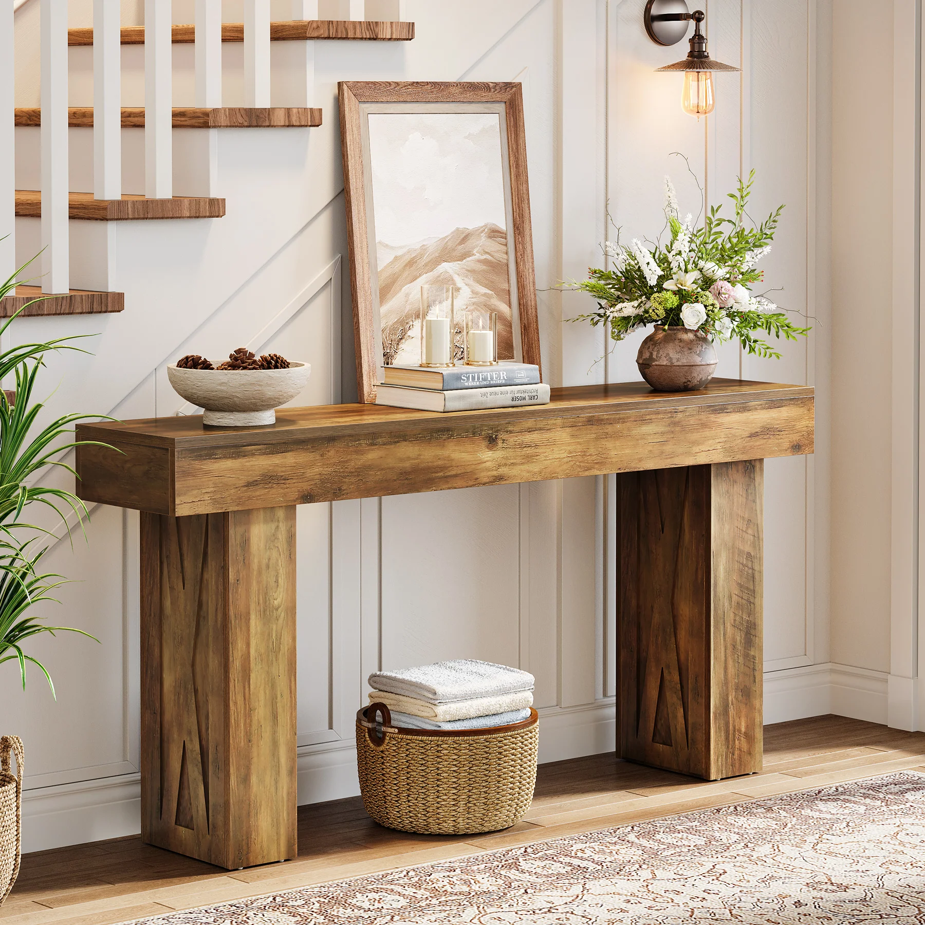 63 Inch Narrow Console Table, Modern Sofa Table for Entryway Living Room - Image 5