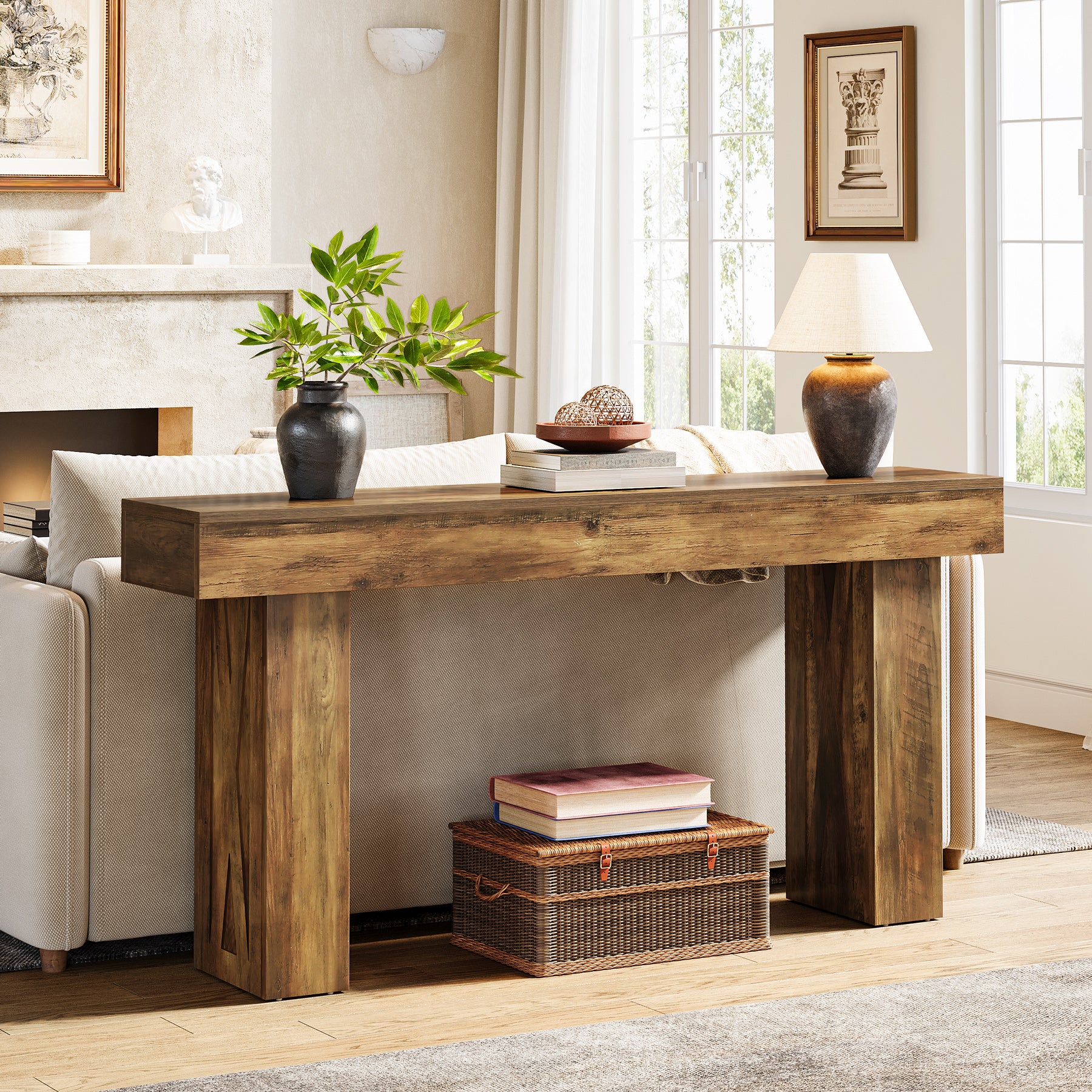 63 Inch Narrow Console Table, Modern Sofa Table for Entryway Living Room - Image 7