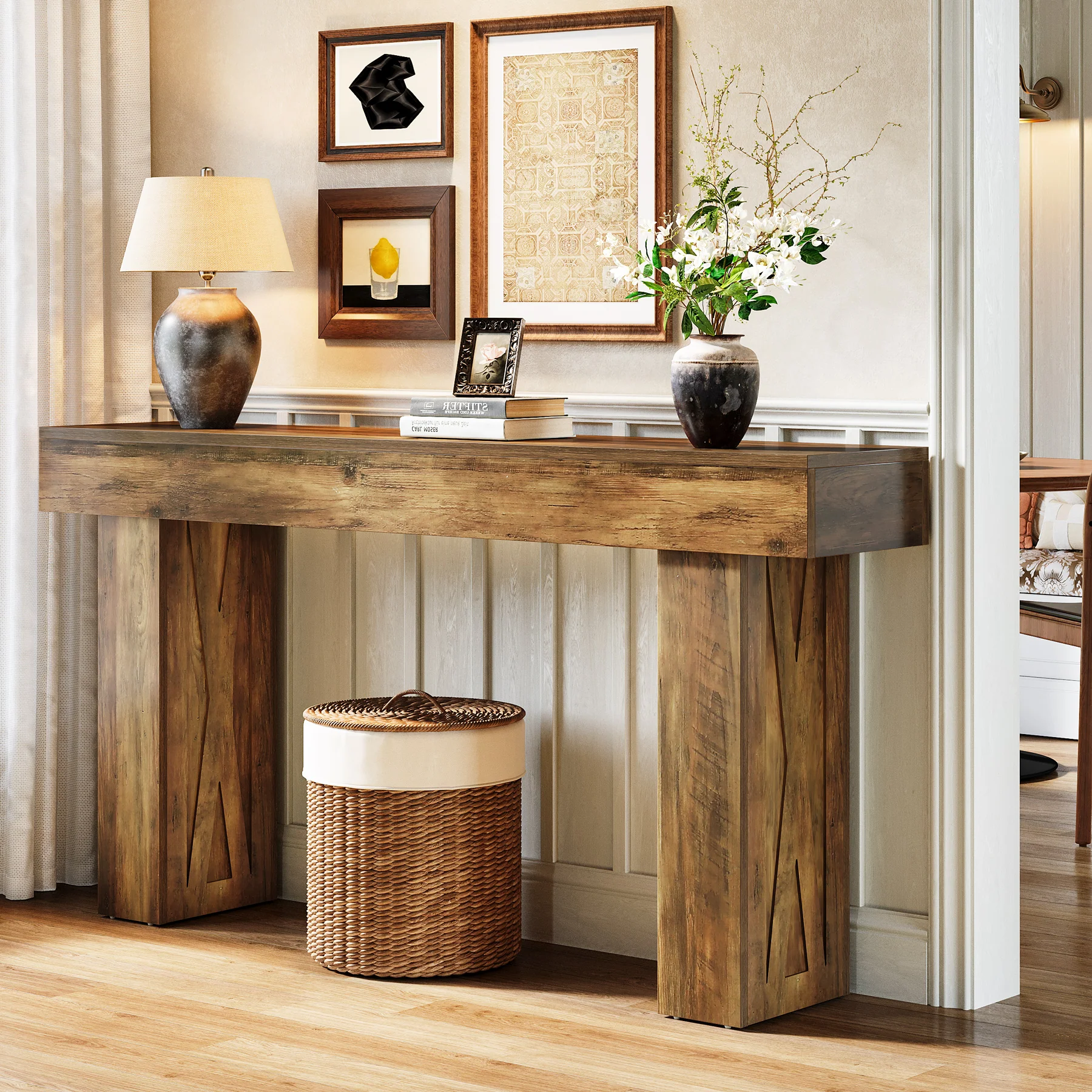 63 Inch Narrow Console Table, Modern Sofa Table for Entryway Living Room - Image 8