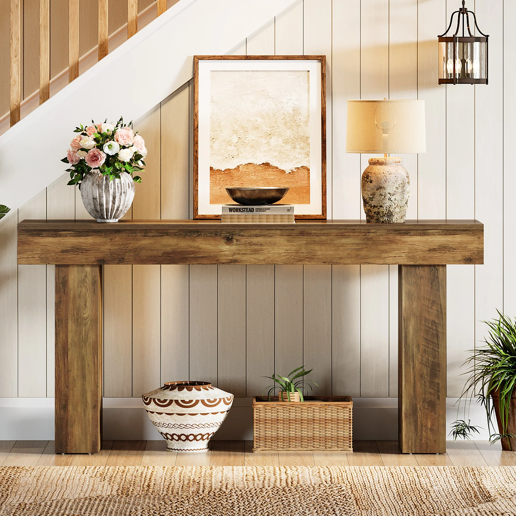 63 Inch Narrow Console Table, Modern Sofa Table for Entryway Living Room - Image 9