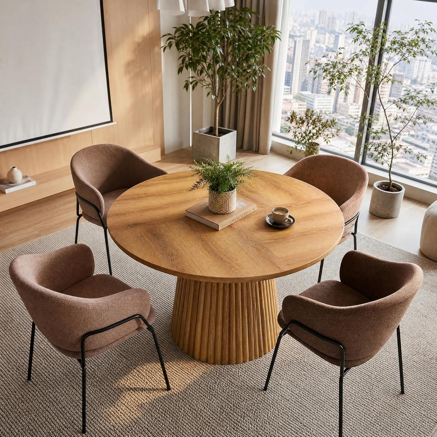 Tribesigns 47-Inch Round Conference Table, Thickened Top with Sturdy Pedestal for Office - Image 3