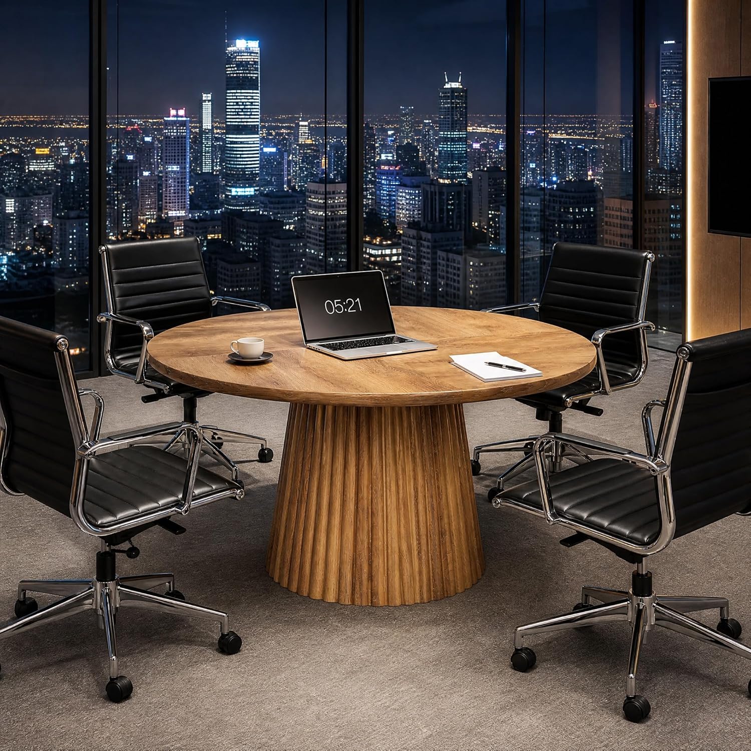 Tribesigns 47-Inch Round Conference Table, Thickened Top with Sturdy Pedestal for Office - Image 4