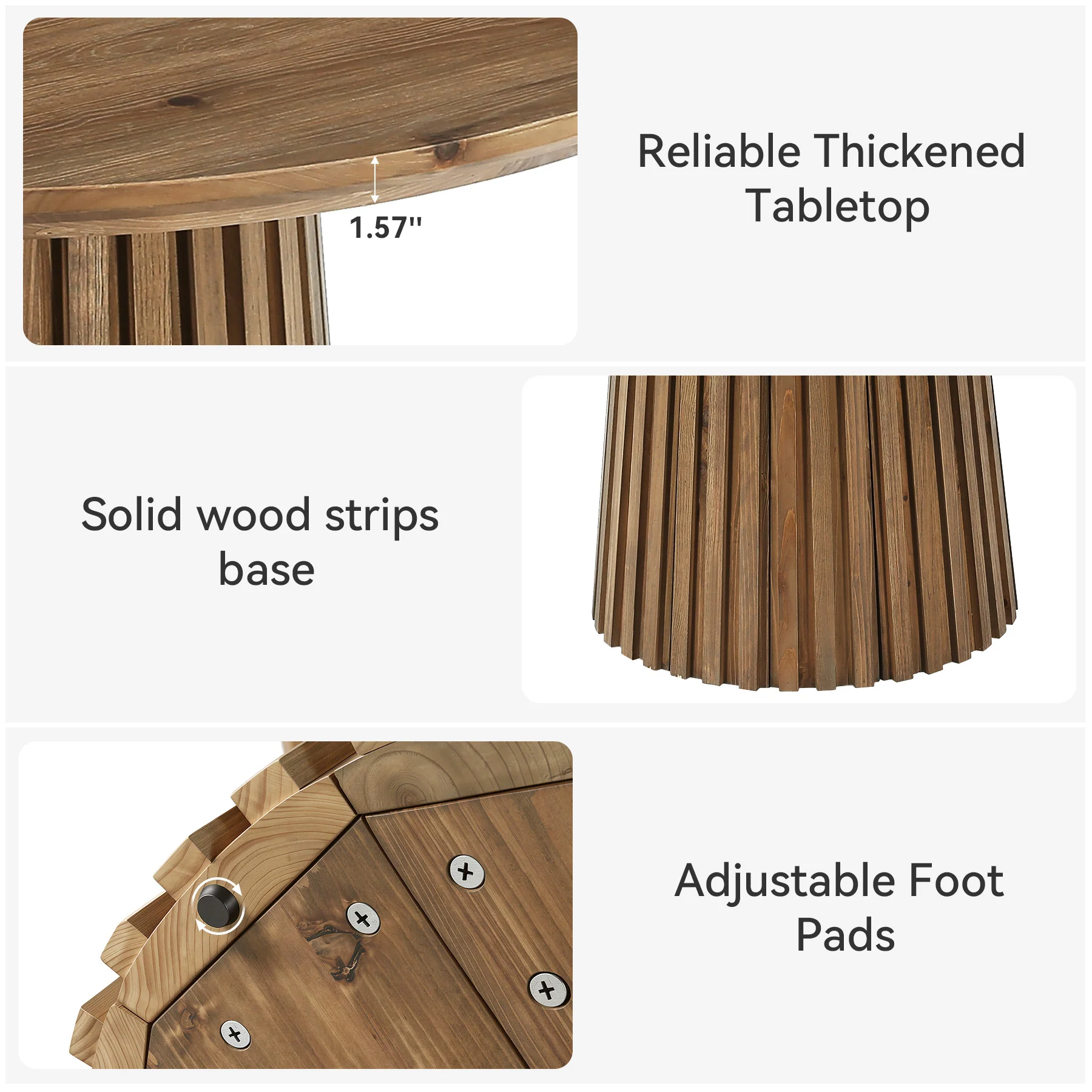 Tribesigns 47.24" Round Dining Table, Solid Wood Kitchen Table for Dining Room - Image 10