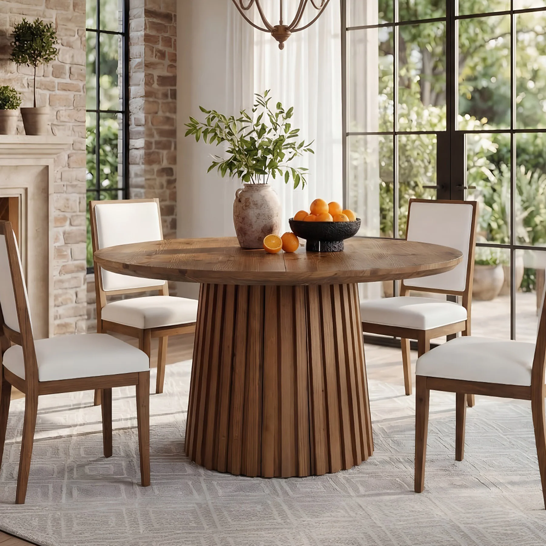 Tribesigns 47.24" Round Dining Table, Solid Wood Kitchen Table for Dining Room - Image 8