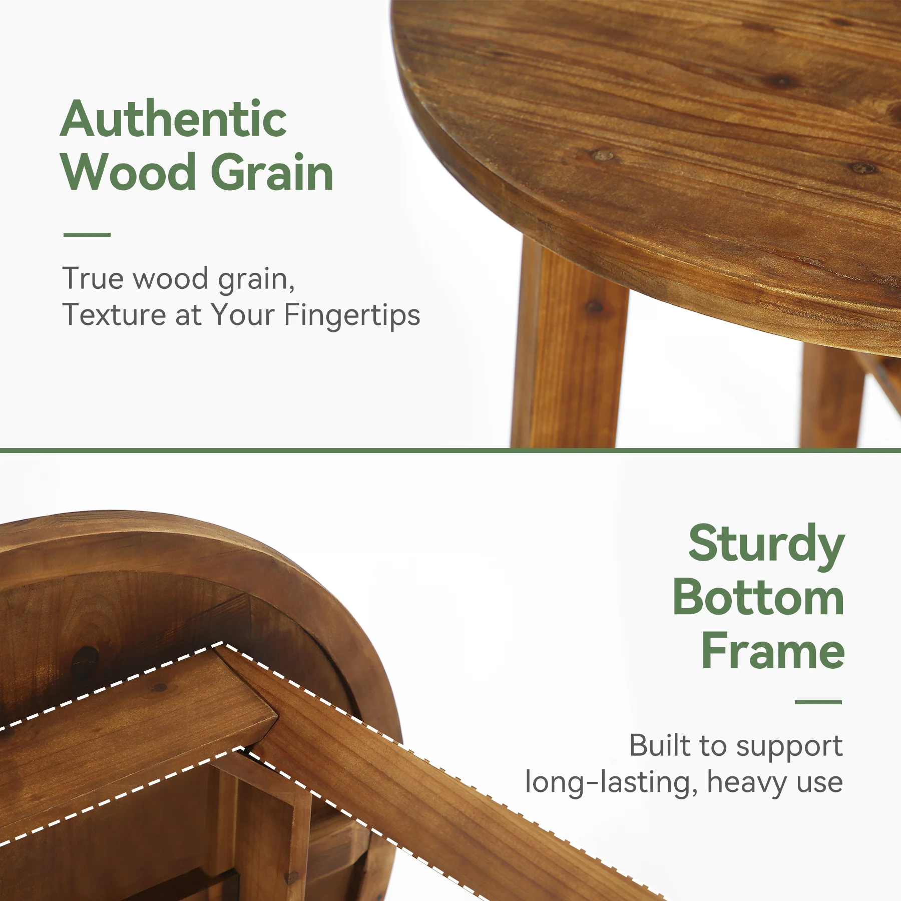 31.5 Inch Solid Wood Round Dining Table for 2–4, Farmhouse Small Kitchen Table for Small Spaces - Image 10