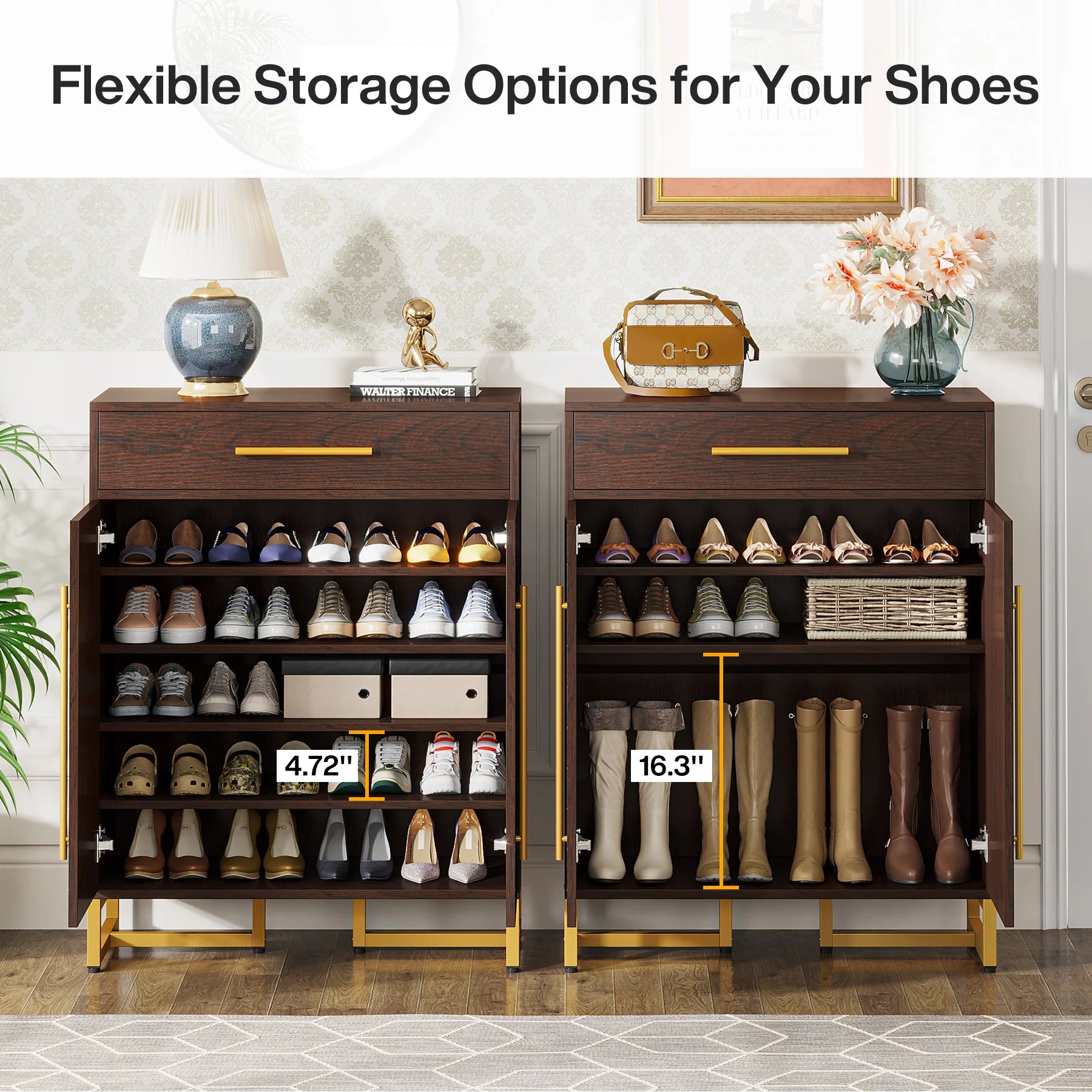 Tribesigns Shoe Cabinet with Doors, 20 Pair Storage Organizer for Entryway - Image 9